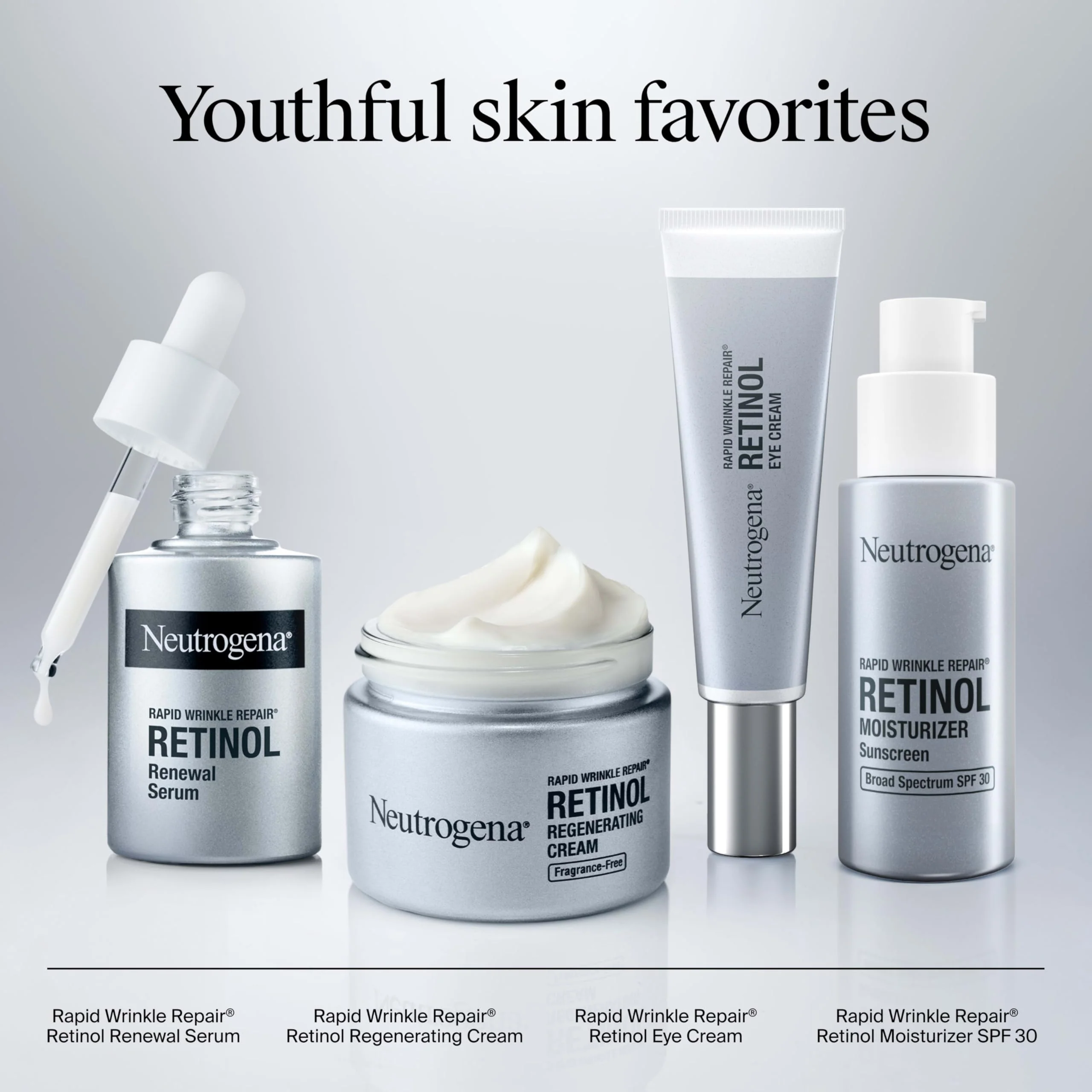 Neutrogena Rapid Wrinkle Repair Retinol Renewal Serum, Lightweight Anti-Aging Facial Serum with Pure Retinol & Antioxidants to Improve Wrinkles, Dullness & Dark Spots, 1 fl oz - Image 3