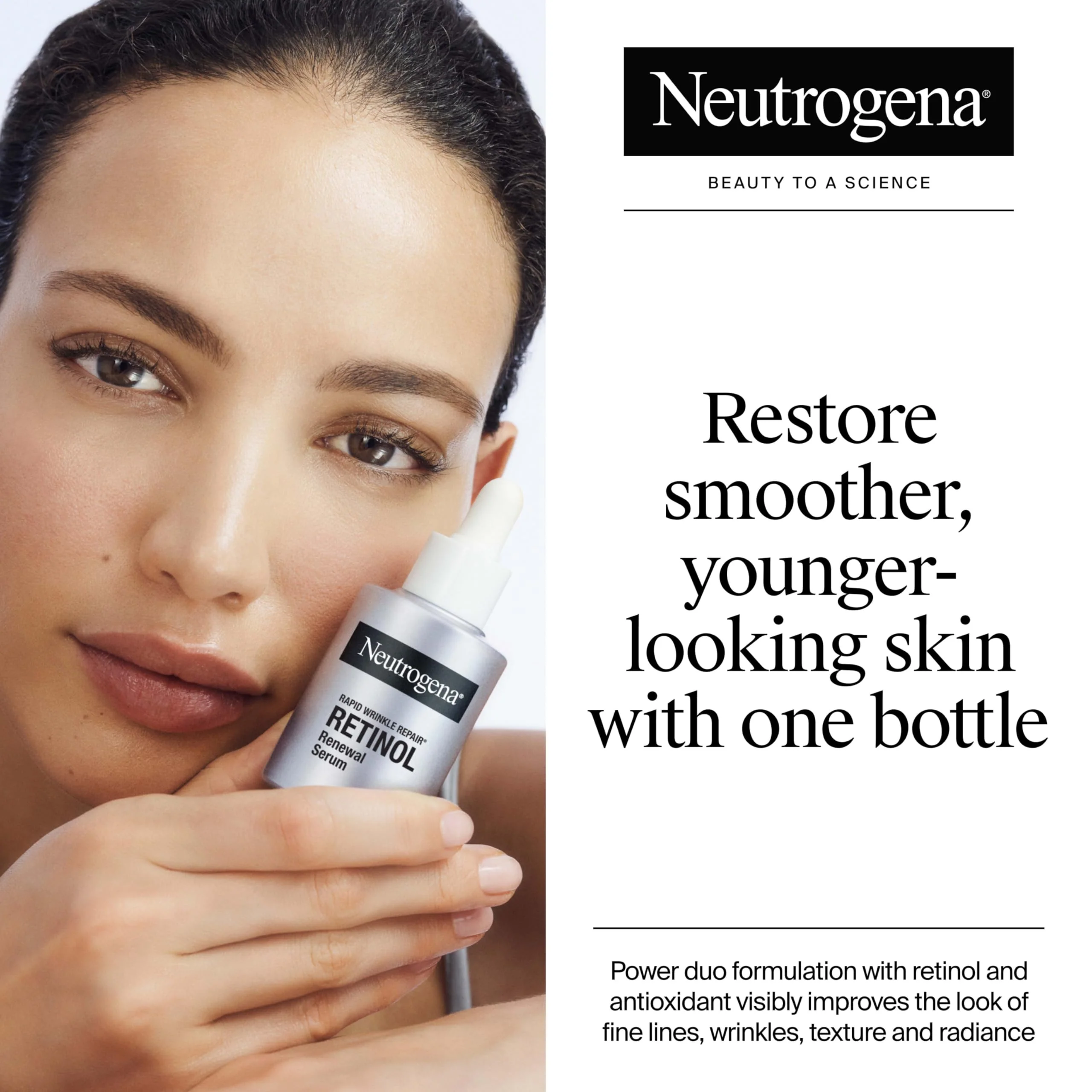 Neutrogena Rapid Wrinkle Repair Retinol Renewal Serum, Lightweight Anti-Aging Facial Serum with Pure Retinol & Antioxidants to Improve Wrinkles, Dullness & Dark Spots, 1 fl oz - Image 9