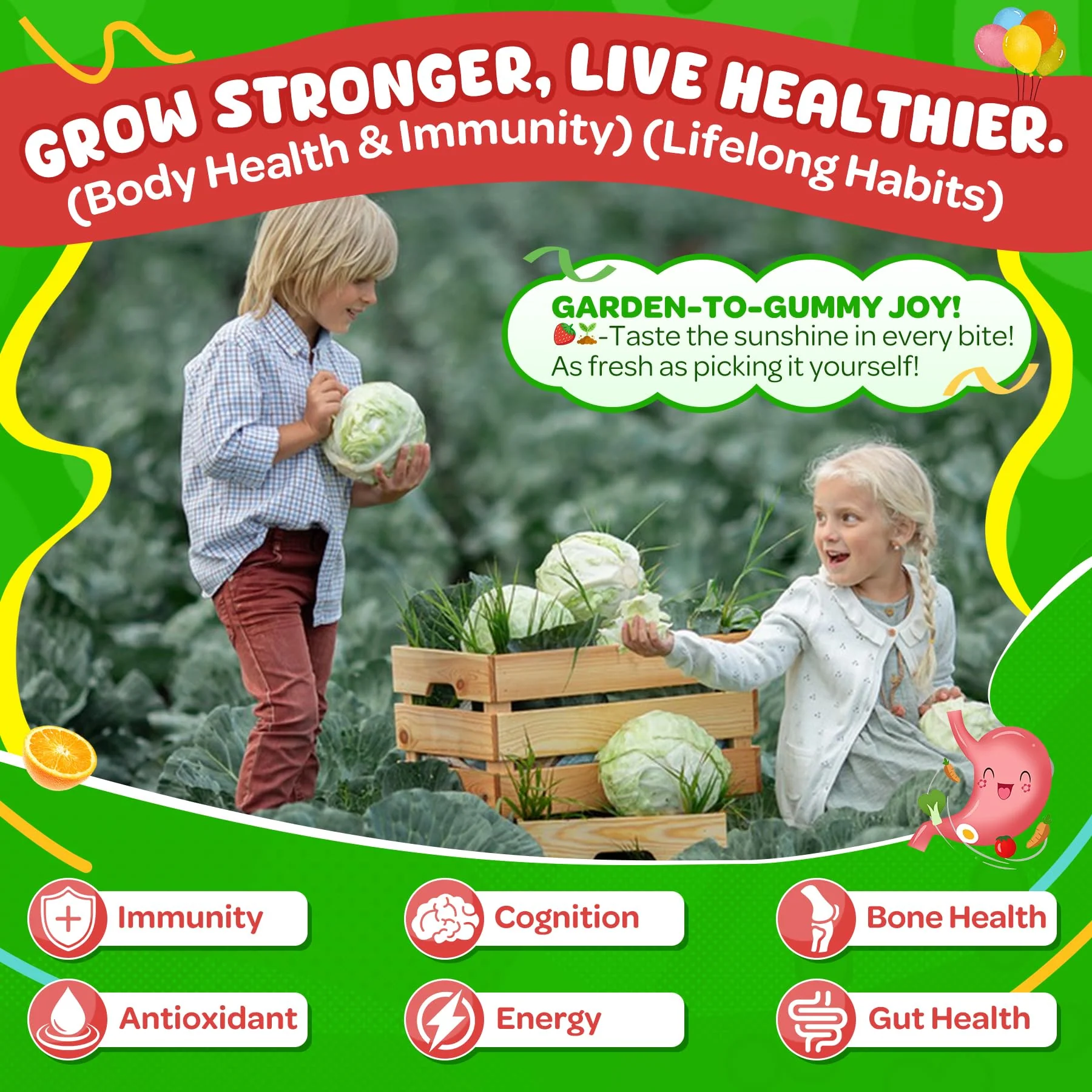 NEVISS Kids 4+ & Teens Super Greens 40-in-1 Gummies w/Multivitamin, Omega3 Iron, D3K2, Picky Eater Organic Super Fruits Veggies Superfood Gummy, Mushroom, Lutein | Immune Bone Brain Energy, Sugar Free - Image 5