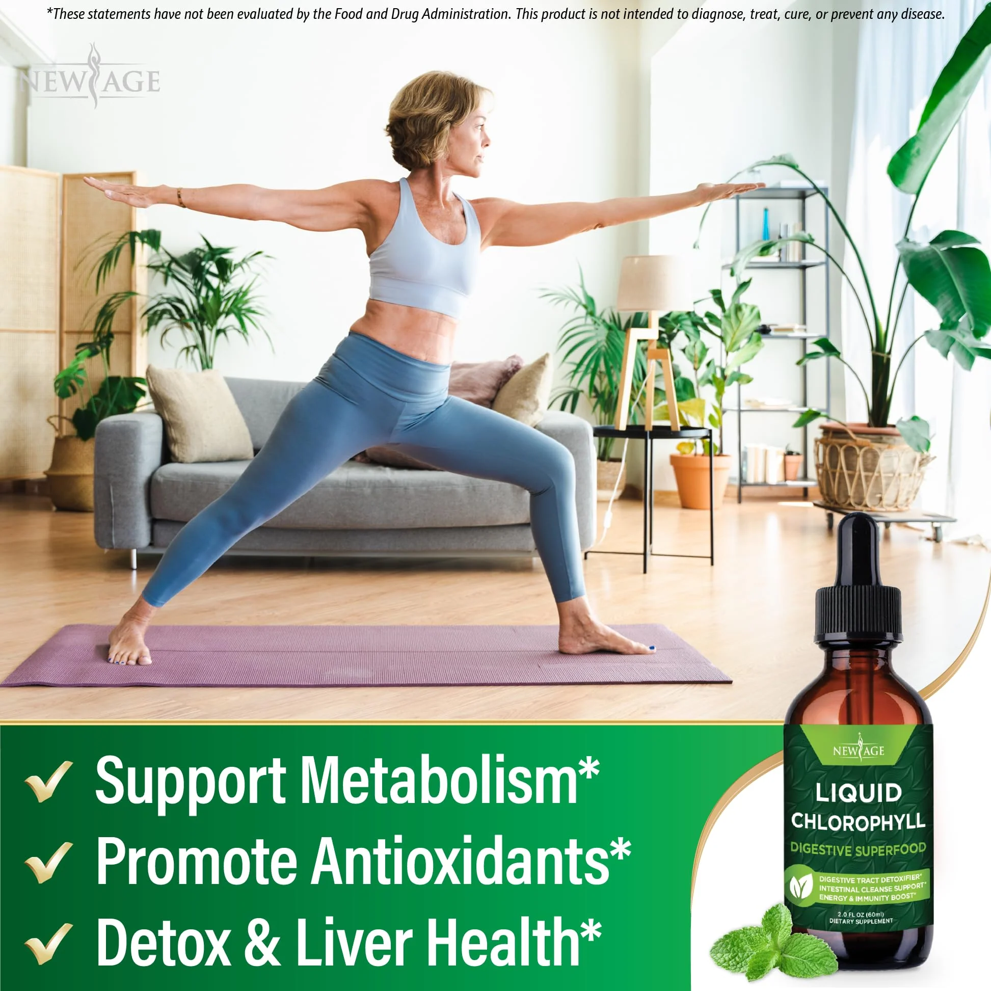 NEW AGE Chlorophyll Liquid Drops - Natural Concentrate – Energy Booster, Digestion and Immune System Supports, Internal Deodorant, Liver Function - (2 Fl Oz (Pack of 4)) - Image 7
