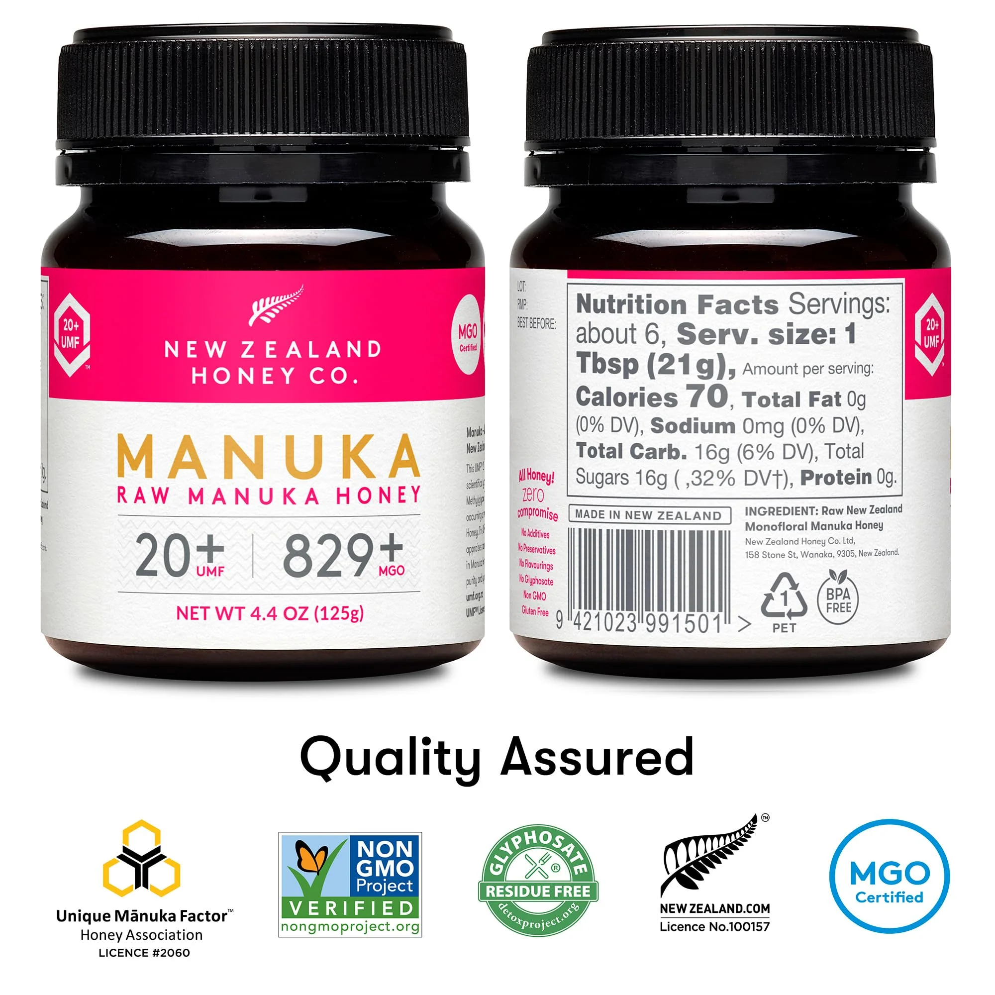 New Zealand Honey Co. Raw Manuka Honey UMF 20+ / MGO 829+ | UMF Certified | 4.4oz - Image 2