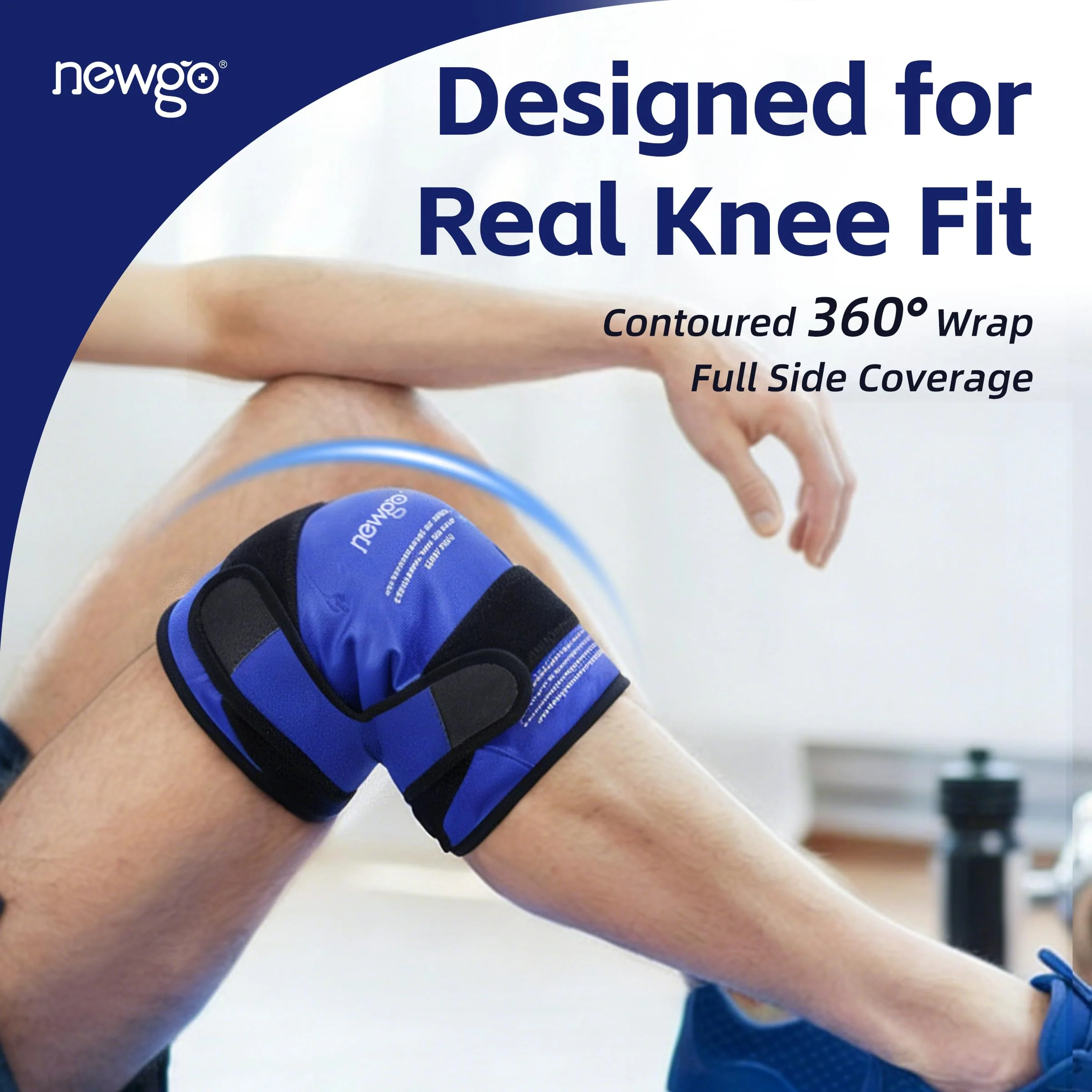 NEWGO Knee Ice Pack Wrap, Ice Pack for Knees Cold Compression Therapy for Knee Replacement Surgery, Arthritis Pain, ACL, Swelling, Sports Injuries (21.7" x 9.8") - Blue - Image 6