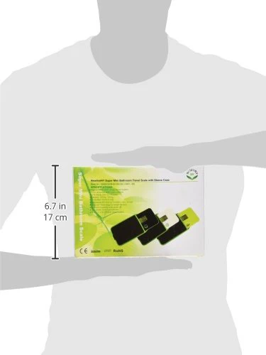 NewlineNY Step-on Super Mini Smallest Travel Bathroom Scale with Protection Sleeve: SBB0638SM-BK+S001MG - Image 2