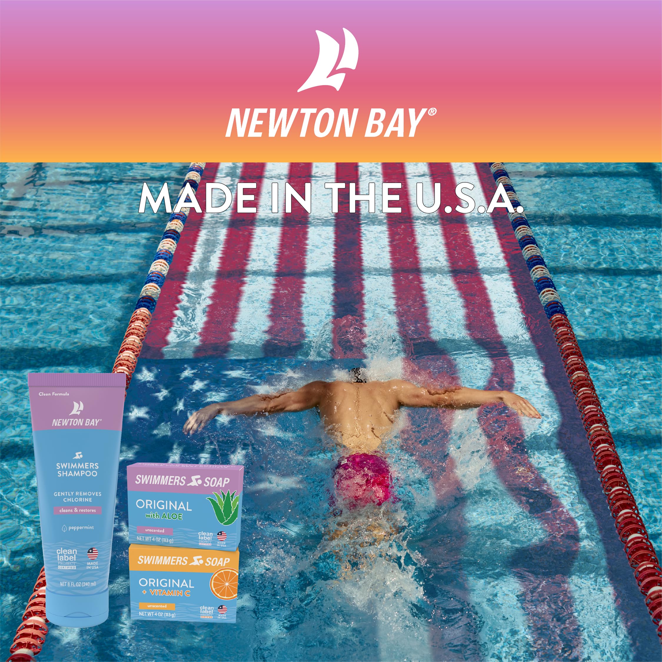 Newton Bay Swimmers Soap + Vitamin C | All Natural Body and Face Wash Soap Bar | Neutralizes and Washes Away Chlorine After Swimming | Revitalizes Sensitive Skin | 2-Pack of 4 Ounce Soap Bars - Image 3