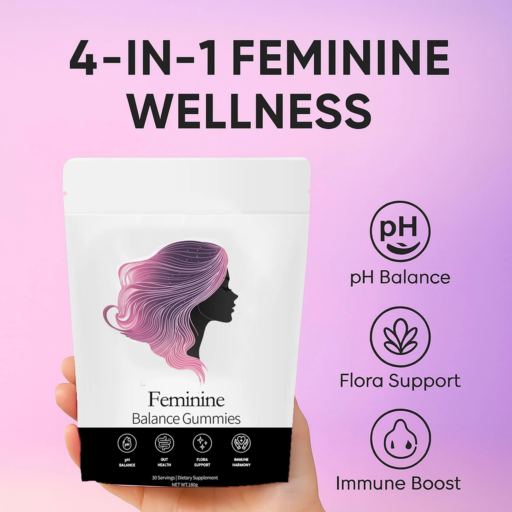 NEWUREHO Feminine Balance Gummies, Pineapple Gummies for Women Ph, Probiotic Blend Hawaiian Pineapple Flavored 60 Gummies - Image 7