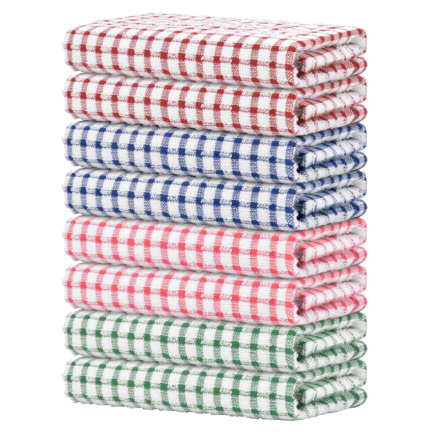 Nialnant 8 Pack Kitchen Towels, Dish Towels for Kitchen, 100% Cotton Dish Cloths for Washing Dishes, Quick Drying Reusable Cleaning Rag - 25 x 16 in