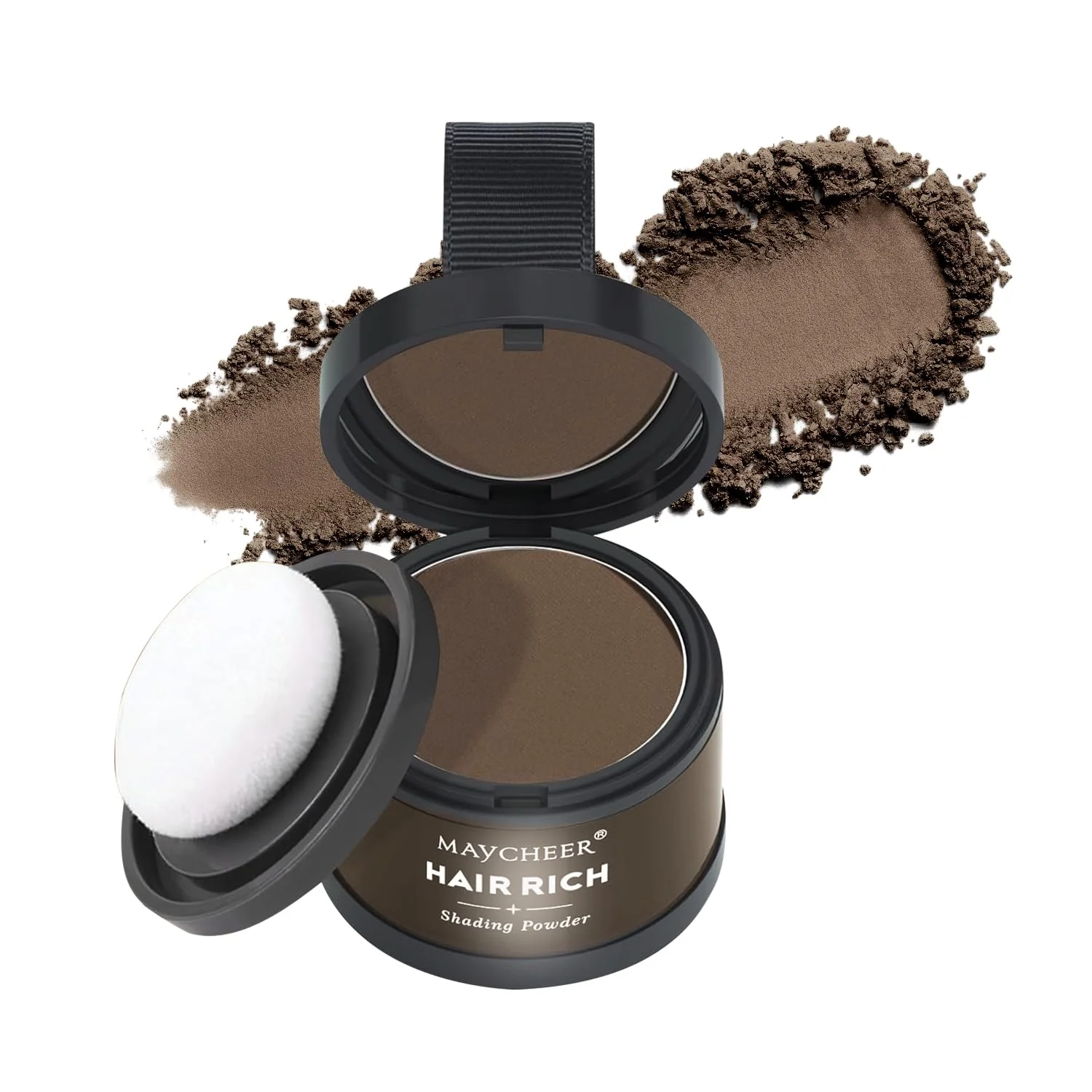 Nicgou Hairline Shadow Powder, Hair Shadow Root Cover Up, Hair Line Concealer Root Cover Up, Unisex Root Touch Up Hair Powder (Dark Brown, 01)