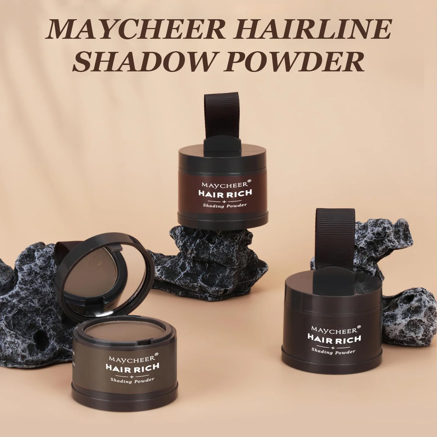 Nicgou Hairline Shadow Powder, Hair Shadow Root Cover Up, Hair Line Concealer Root Cover Up, Unisex Root Touch Up Hair Powder (Dark Brown, 01) - Image 6