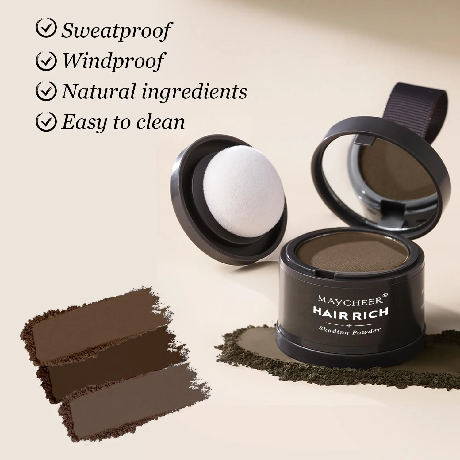 Nicgou Hairline Shadow Powder, Hair Shadow Root Cover Up, Hair Line Concealer Root Cover Up, Unisex Root Touch Up Hair Powder (Dark Brown, 01) - Image 7