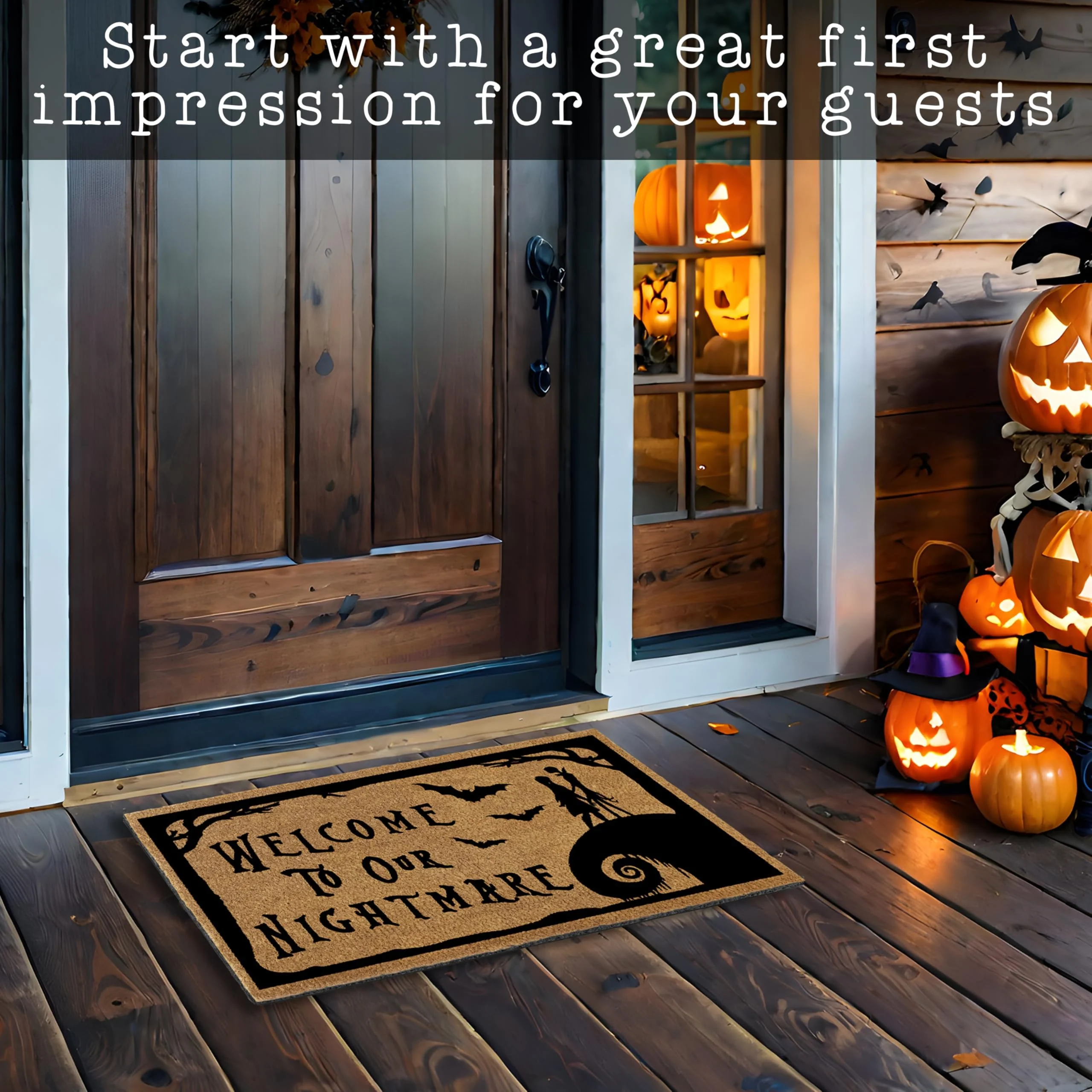 Nightmare Christmas Door Mat 30x17 Inch, Jack Door Mat for Covered Outdoor Area, Nightmare Christmas Doormat, Welcome Mat w/Non-Slip Backing - Image 2