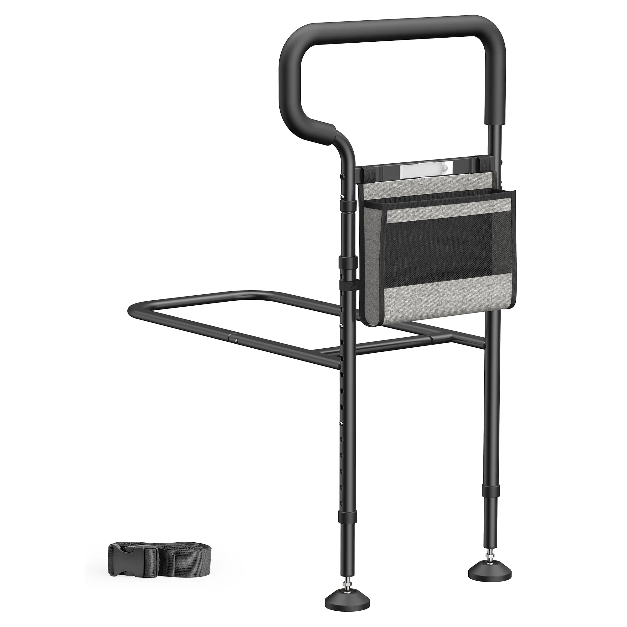 nimood C3 PRO Bed Rails for Seniors Elderly Adults Safety, Adjustable Heights Bed Cane Bed Assist Bar Elderly Assistance Products, with Motion Light- Easy to Get in or Out of Bed with Floor Suppor