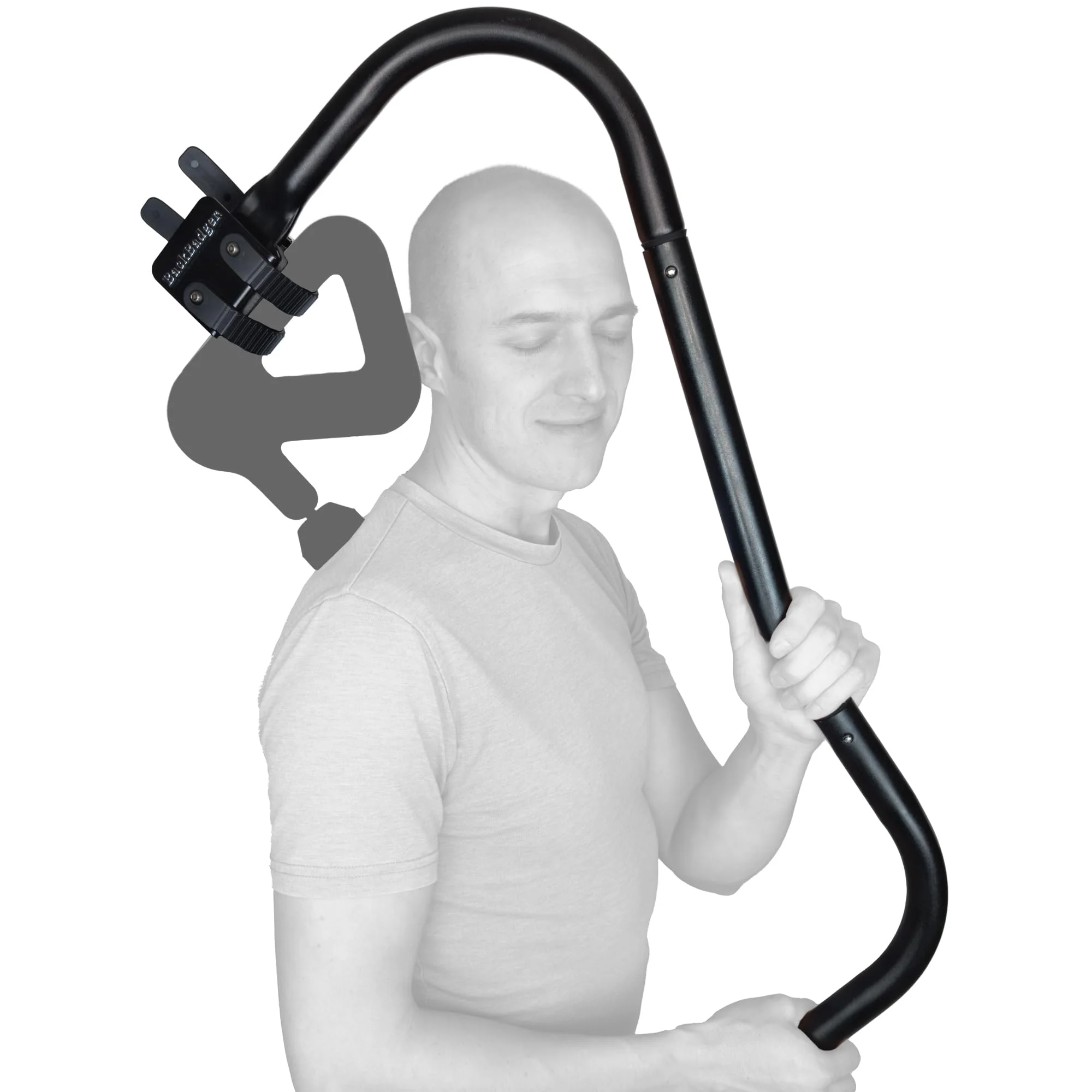 Ninefold Design BackBadger Percussive Massage Gun Holder for Back, Compatible with Most Massage Guns, for Hard to Reach Areas - Black - Image 2
