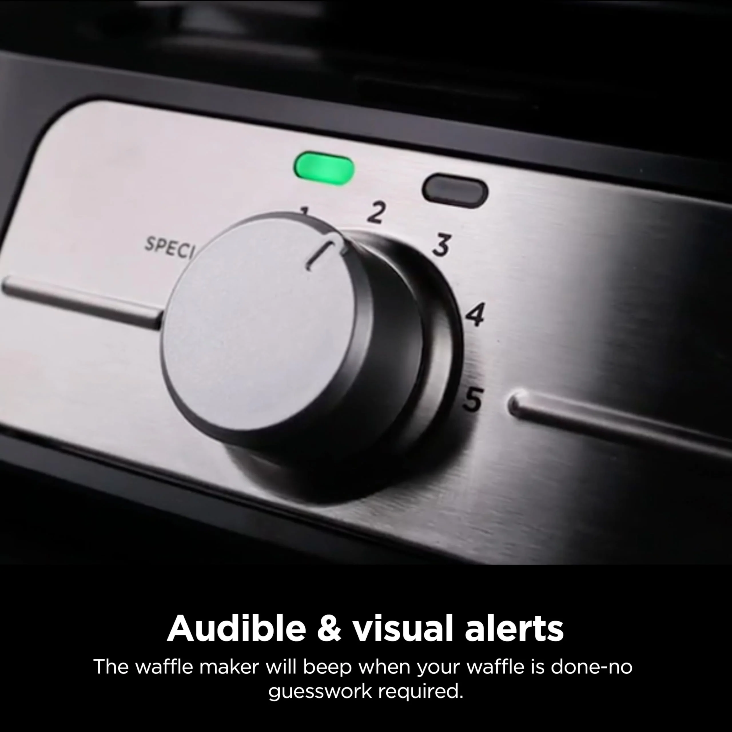 Ninja Belgian Waffle Maker Pro | Vertical Design | 5 Shade Settings with Precision-Pour Cup & Chef-curated Recipe Guide | Black & Silver | BW1001 - Image 5