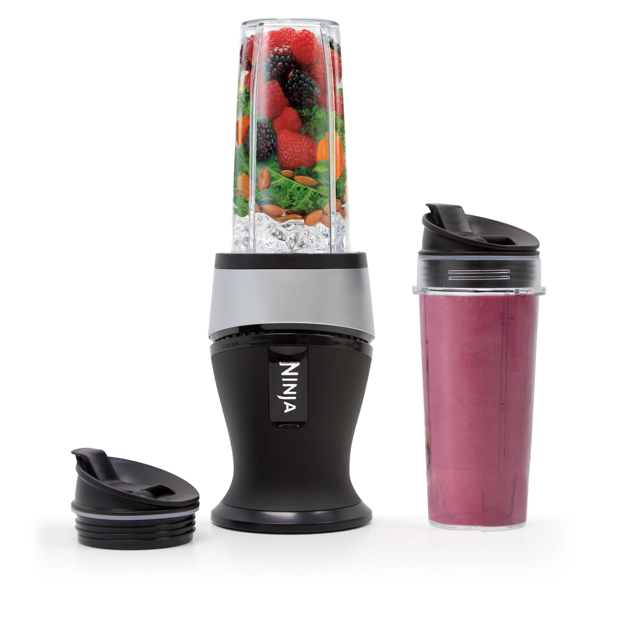 Ninja Fit Compact Personal Blender | Portable Blender for Smoothies, Shakes, and Frozen Blending | Includes (2) 16-oz. To-Go Cups and Spout Lids | 700 Watt | Black | QB3001SS - Image 2