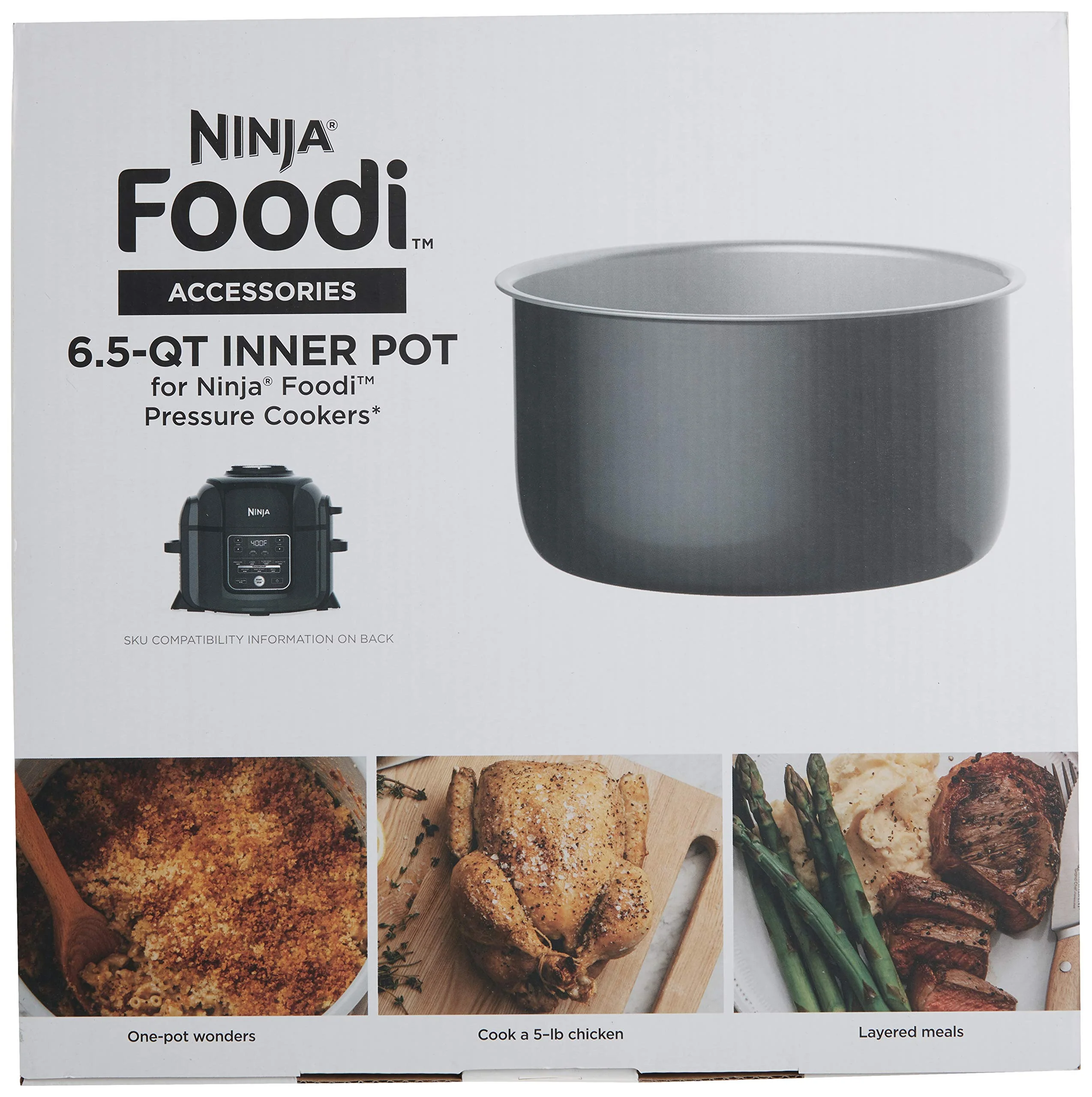 Ninja Foodi 6.5-qt. Ceramic Coated Nonstick Inner Pot, Compatible with all Ninja Foodi 6.5 qt. models, Dishwasher Safe Gray. 102FY300 - Image 3