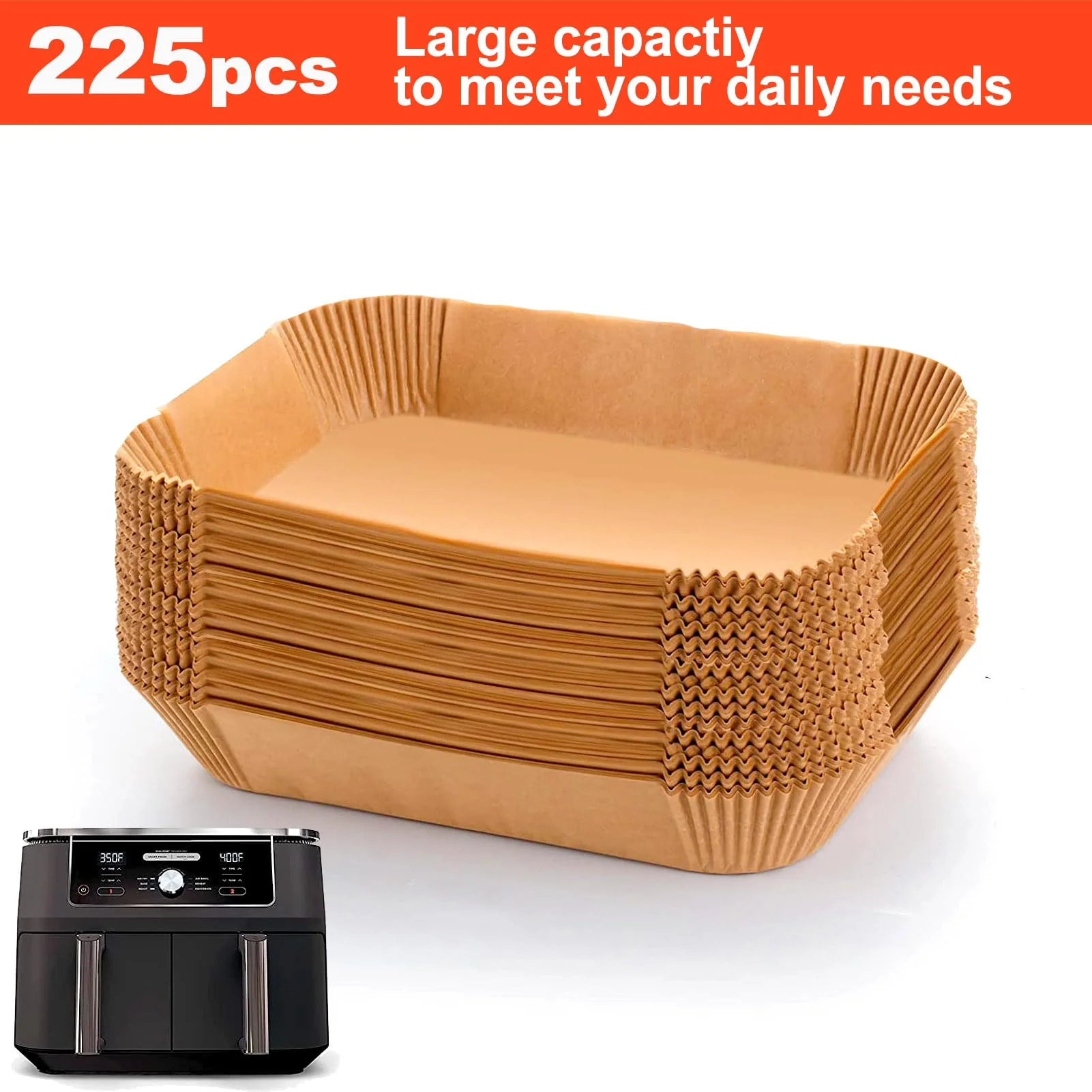 Ninja Foodi Air Fryer Liners, Ninja Air Fryer Liners Disposable, Ninja DZ071 Foodi Ninja Dual Air Fryer Parchment Paper Liners, Rectangular Airfryer Paper Liners, Rectangle 2 Basket Liners - Image 6