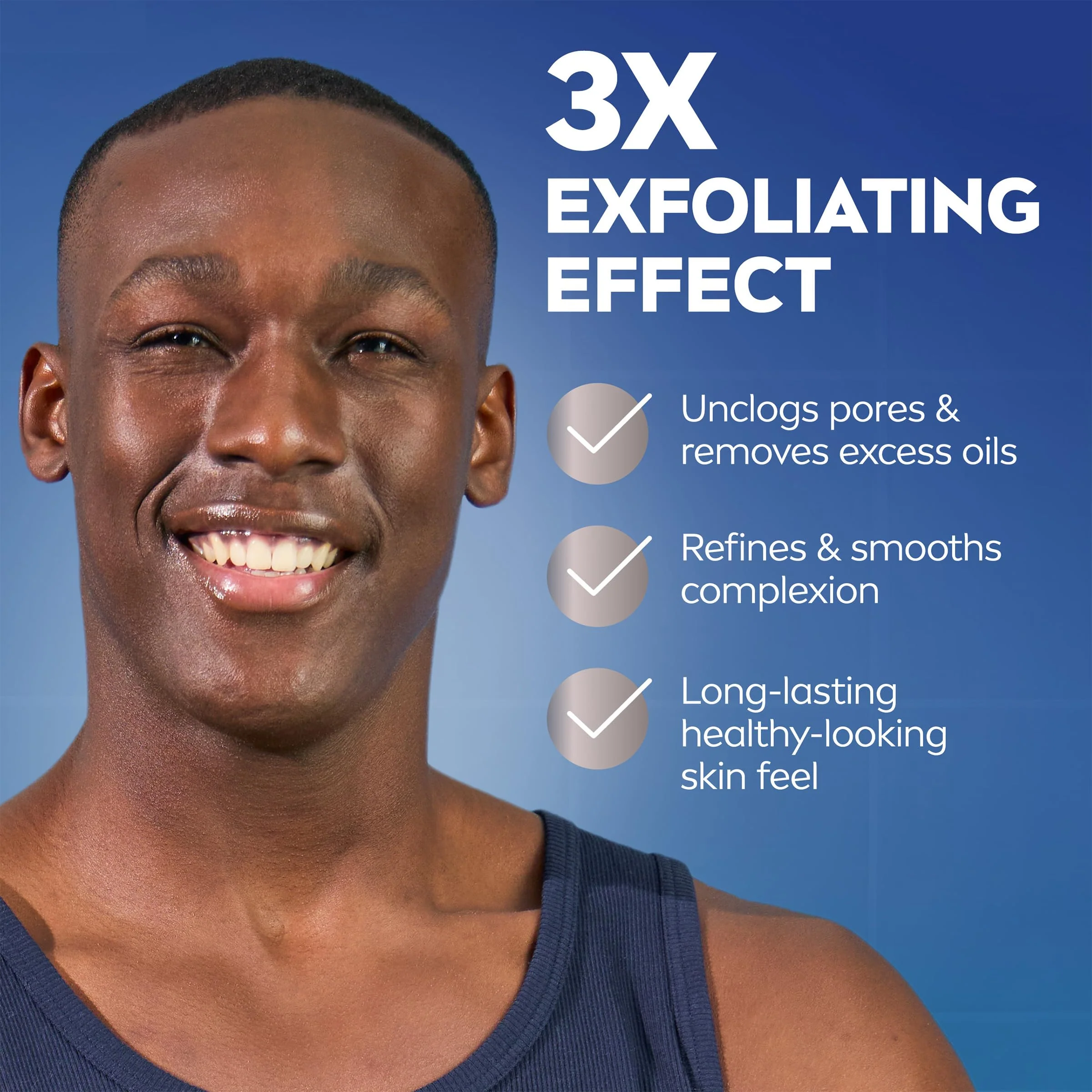 NIVEA MEN Deep Clean Face Wash and Scrub with Natural Charcoal, Exfoliating Face Wash for Men Removes Excess Oil, Dirt and Impurities, Beard Friendly Skin Care, 2.5 Fl Oz Tube, Pack of 3 - Image 6