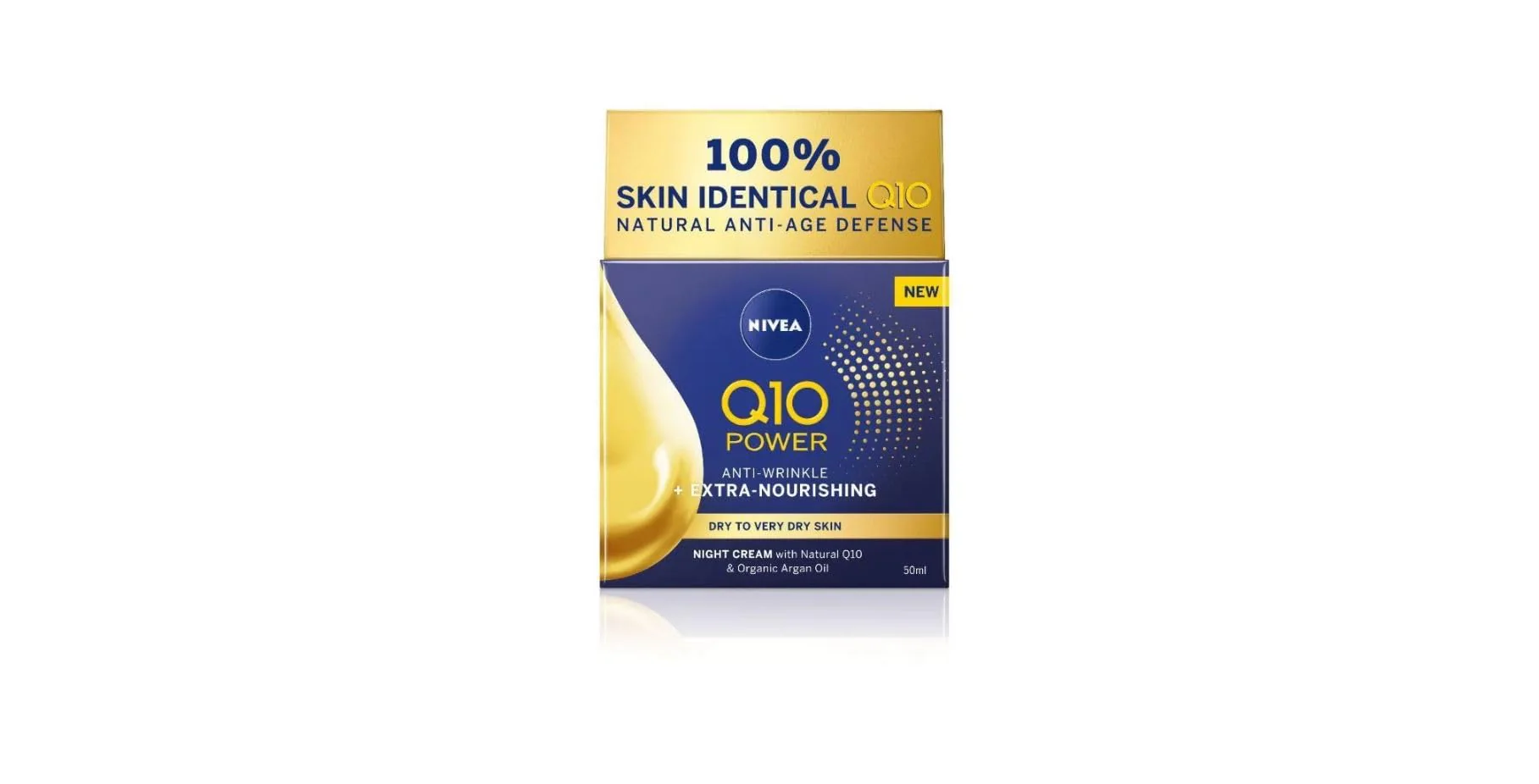 NIVEA Q10 Power Anti‑Wrinkle Regenerating Night Cream with Creatine & Hyaluronic Acid – Firming, Revitalizing Night Facial Moisturizer, 50 ml - Image 2