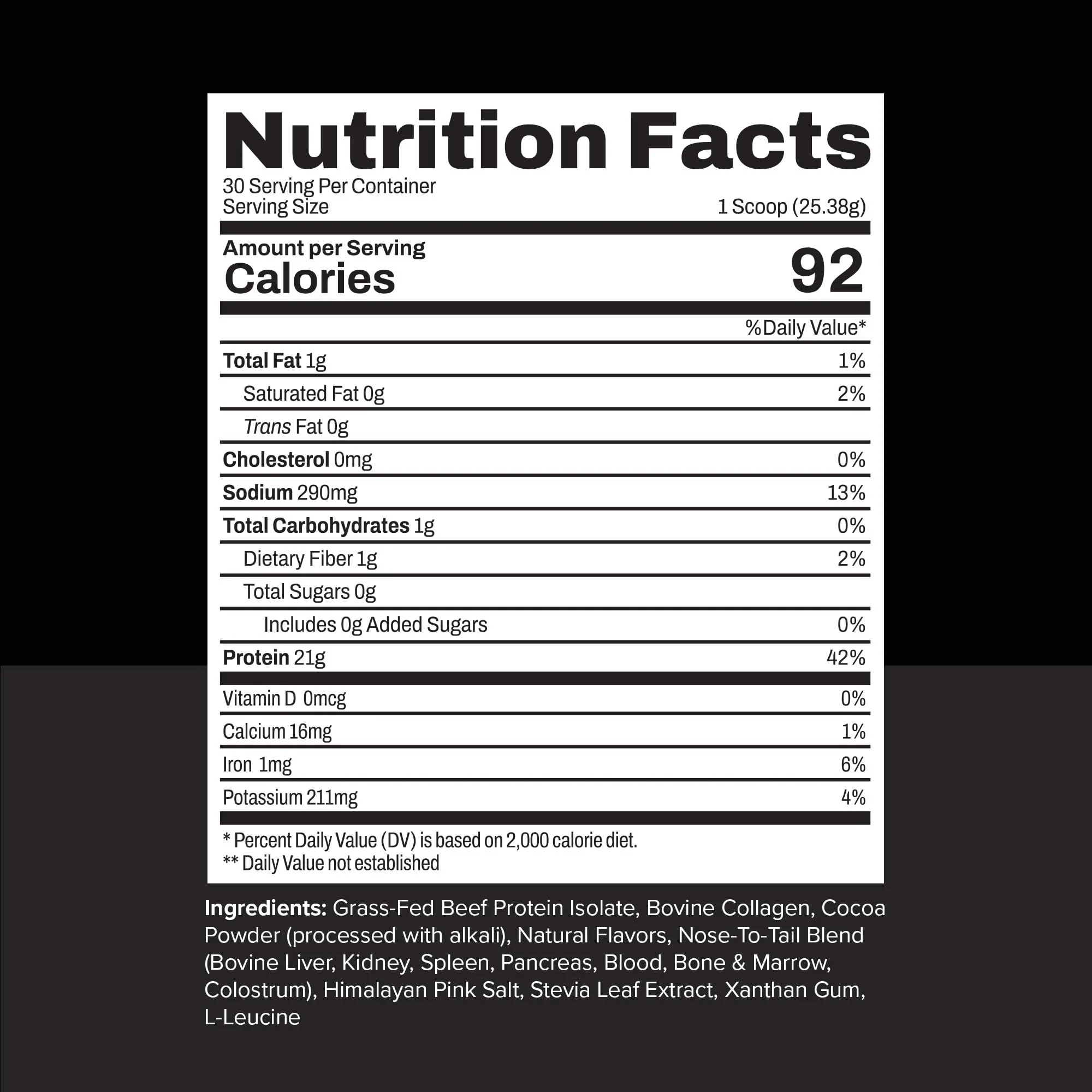 Noble All-in-One Chocolate Protein Powder, 21g Grass-Fed Beef Protein & Collagen, Colostrum & Organ Blend, Whey-Free, Seed Oil-Free, Zero-Carb, 30 Servings (1.75lbs) - Image 6