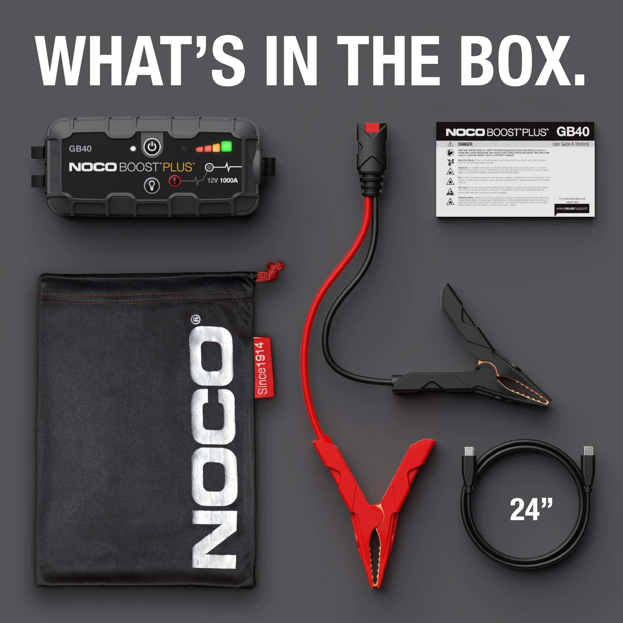 NOCO Boost GB40: 1000A UltraSafe Jump Starter Power Pack – 12V Car Battery Booster, Portable Power Bank & Jump Leads - For 6.0L Petrol and 3.0L Diesel Engines - Image 2