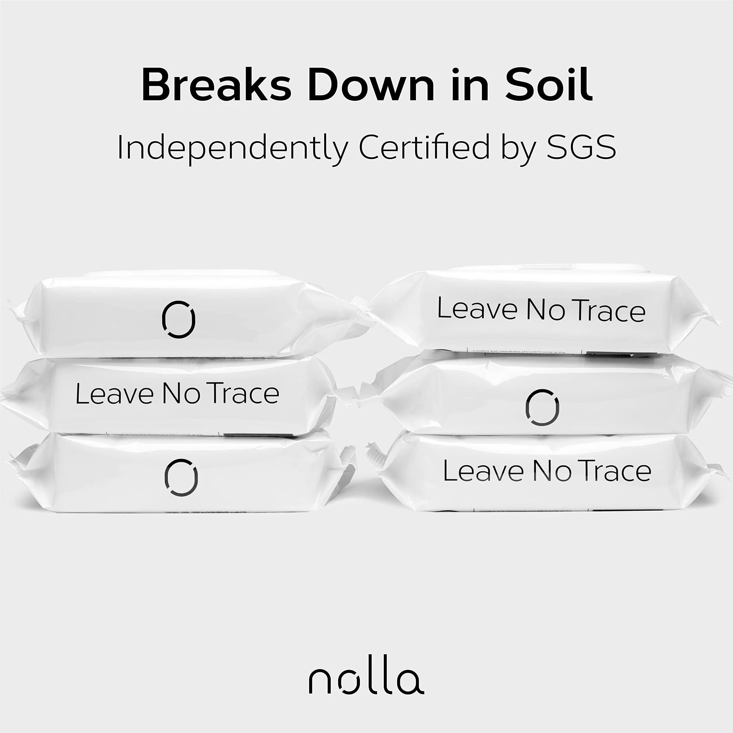 Nolla Flushable Wipes, 100% Plant-Based, Plastic-Free and Biodegradable - For Adults and Kids - Unscented + Soothing Aloe and Vitamin E 360 Count (6 Packs of 60) - Image 7