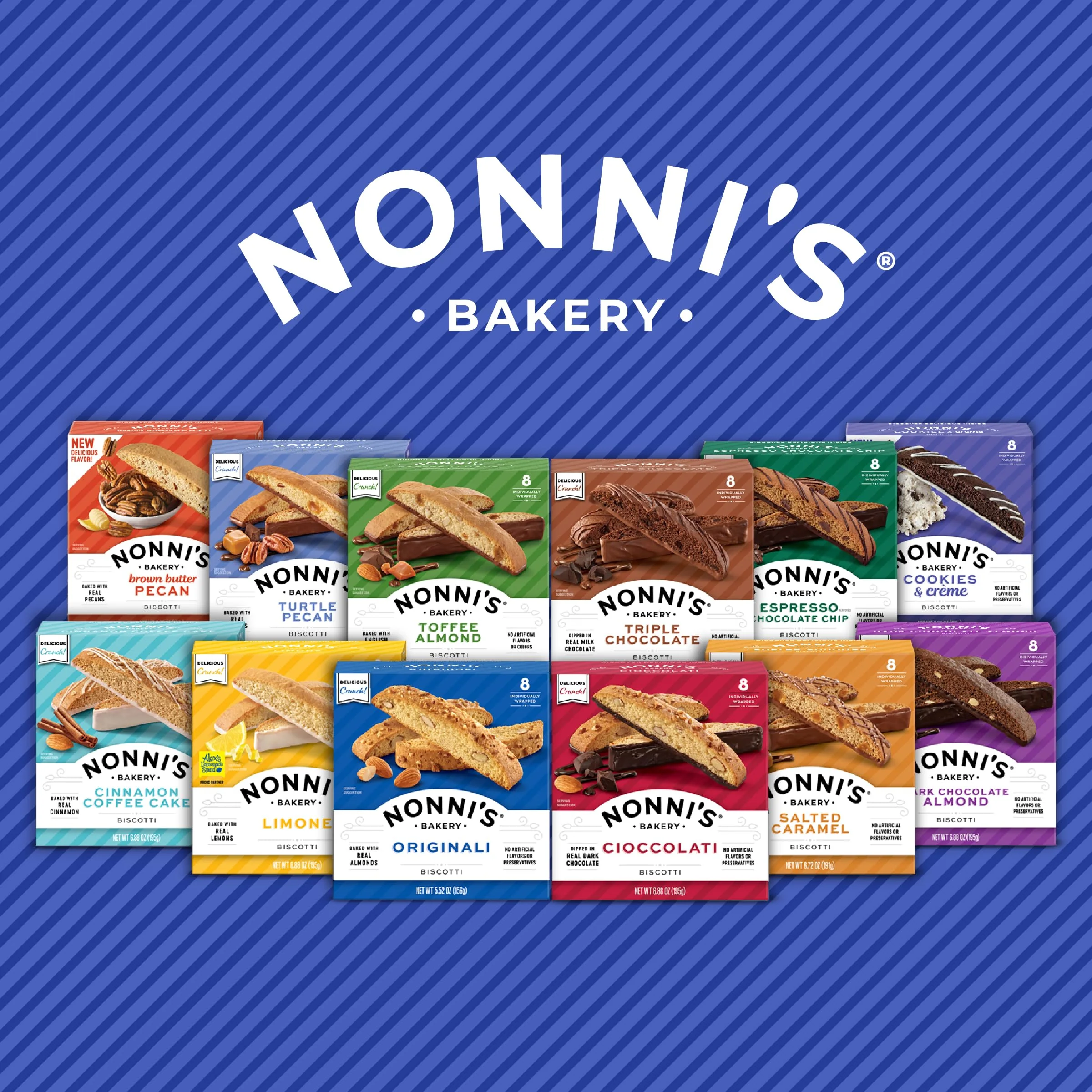 Nonni's Italian Biscotti Variety Pack - 6 Assorted Flavors - Holiday Snack for Christmas Cookies - Cookie Variety Pack - Italian Cookie Assortment - Biscotti Individually Wrapped Cookies - Kosher - Image 2