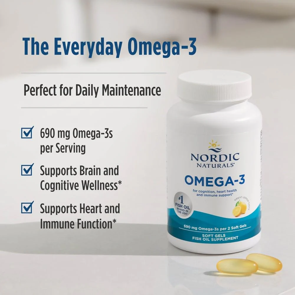 Nordic Naturals Omega-3, Lemon Flavor - 120 Soft Gels - 690 mg Omega-3 - Fish Oil - EPA & DHA - Immune Support, Brain & Heart Health, Optimal Wellness - Non-GMO - 60 Servings - Image 4