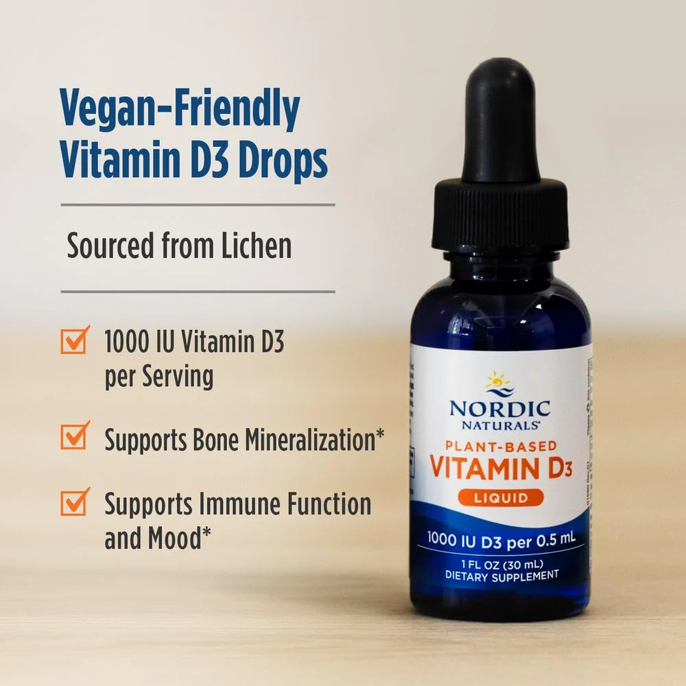 Nordic Naturals Plant-Based Vitamin D3 Liquid - 1 oz - 1000 IU Vitamin D3 - Healthy Bones, Mood & Immune System Function - Non-GMO, Vegan - 60 Servings - Image 3