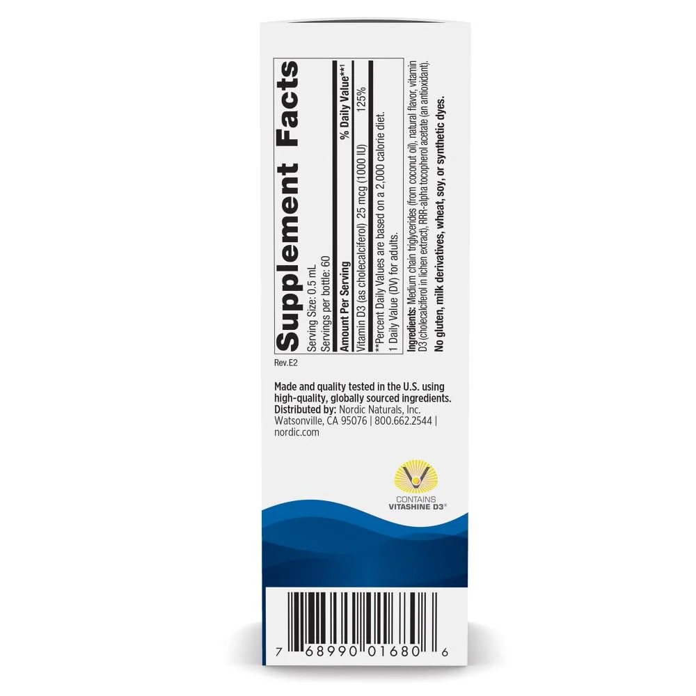 Nordic Naturals Plant-Based Vitamin D3 Liquid - 1 oz - 1000 IU Vitamin D3 - Healthy Bones, Mood & Immune System Function - Non-GMO, Vegan - 60 Servings - Image 7