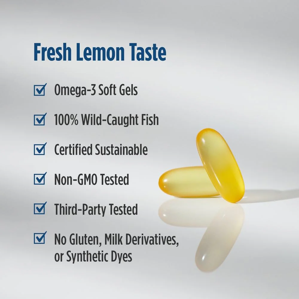 Nordic Naturals ProOmega-D, Lemon Flavor - 120 Soft Gels - 1280 mg Omega-3 + 1000 IU D3 - High-Potency Fish Oil - EPA & DHA - Brain, Eye, Heart, & Immune Health - Non-GMO - 60 Servings - Image 4