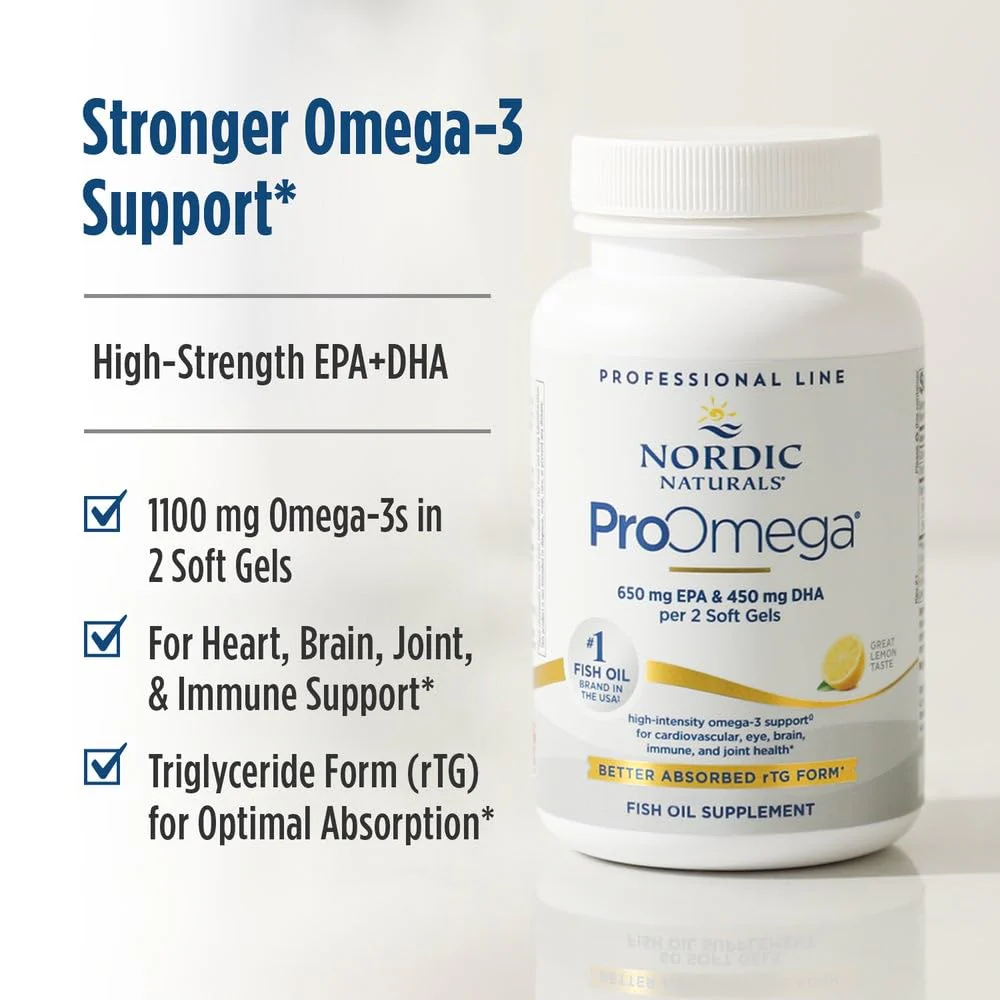 Nordic Naturals ProOmega, Lemon Flavor - 90 Soft Gels - 1280 mg Omega-3 - High-Potency Fish Oil with EPA & DHA - Promotes Brain, Eye, Heart, & Immune Health - Non-GMO - 45 Servings - Image 3