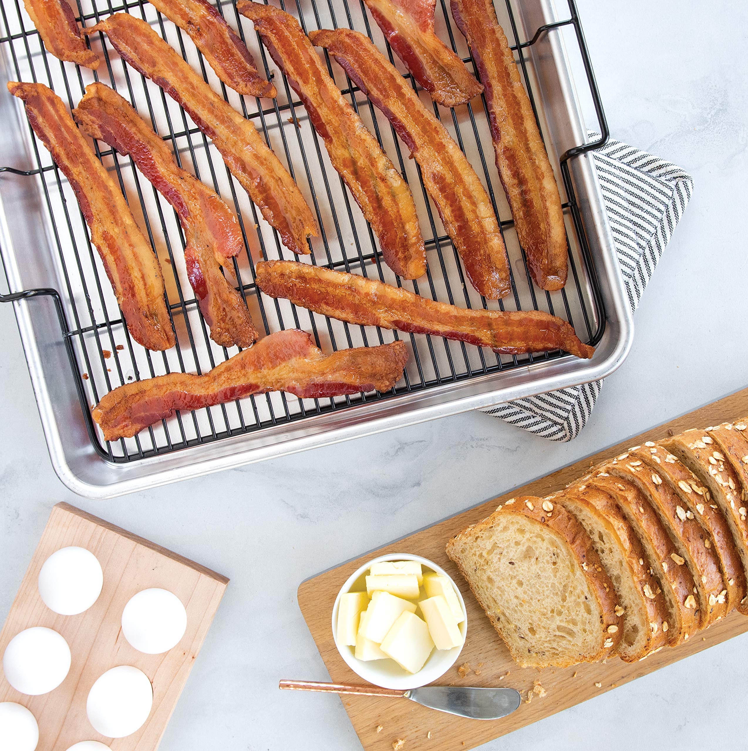 Nordic Ware Extra Large Oven Crisping Baking Tray, with Rack, Silver - Image 3