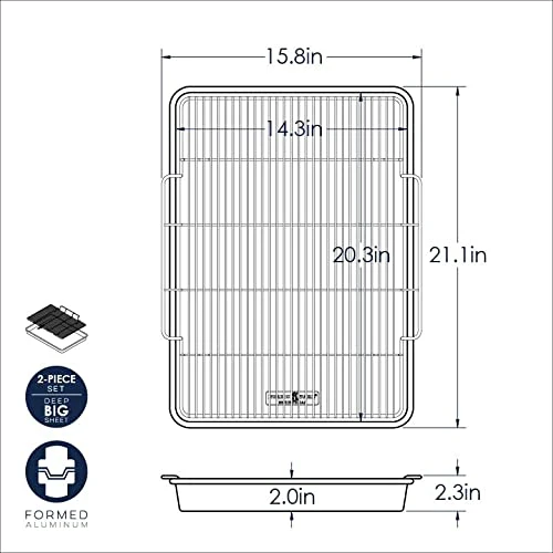 Nordic Ware Extra Large Oven Crisping Baking Tray, with Rack, Silver - Image 7