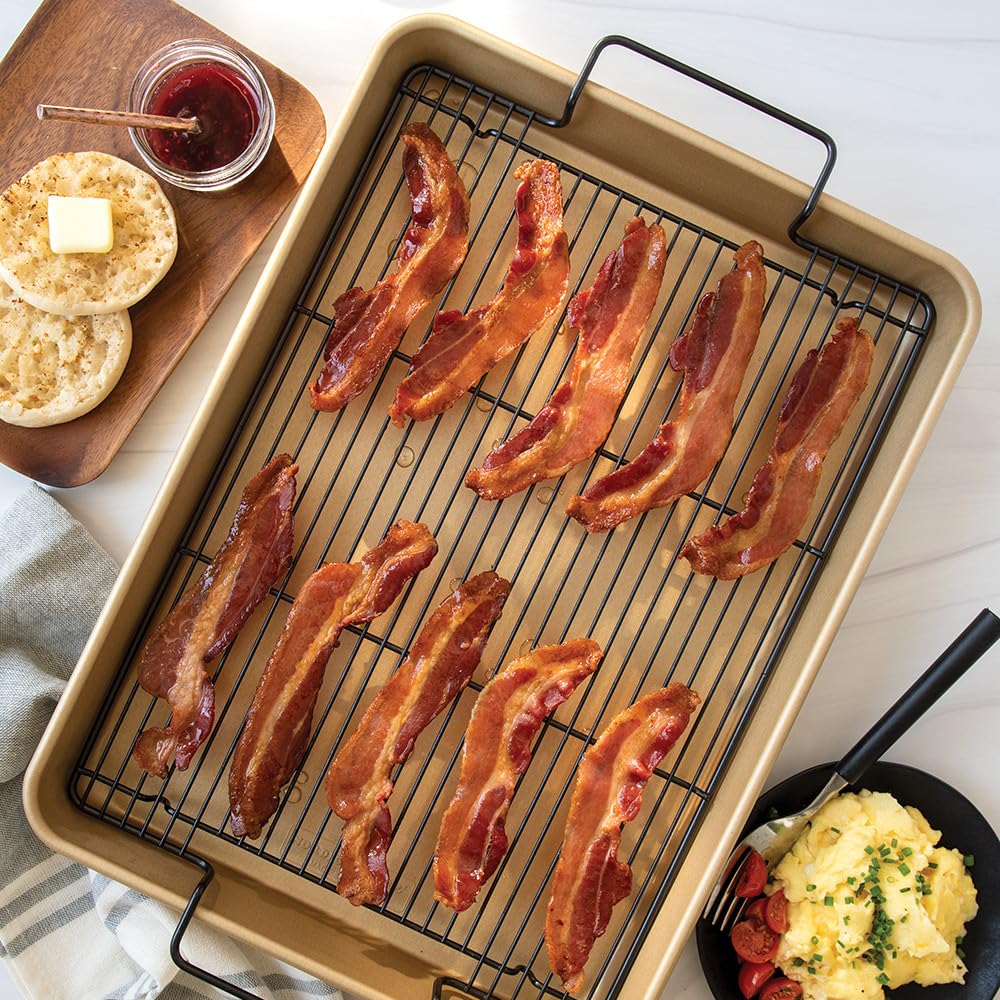 Nordic Ware Naturals Nonstick High-Sided Half Sheet Oven Crisp Baking Tray - Image 7