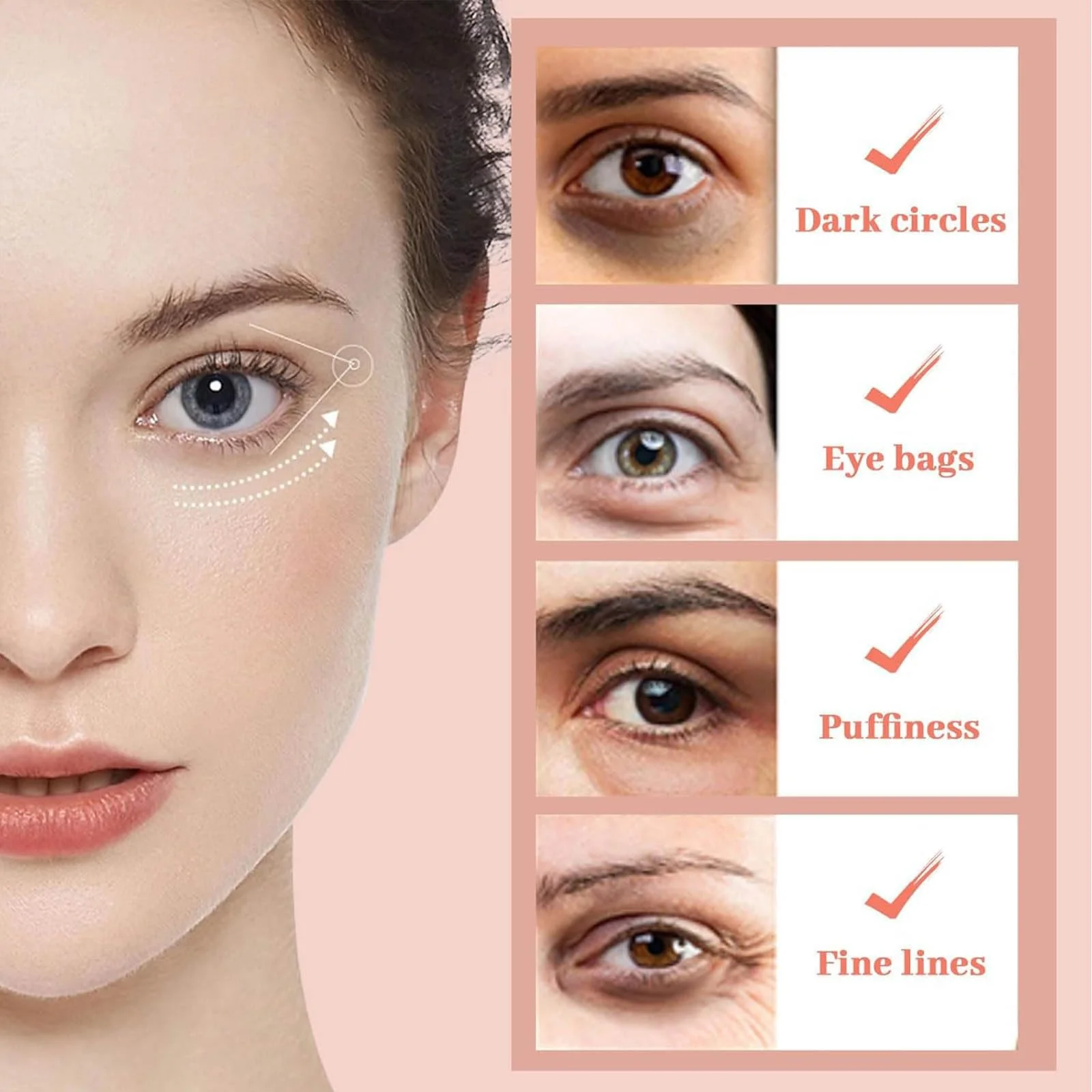 NOVALIFT Kunnozz Micro Eye Patches, Under Eye Patch for Puffy Eyes and Dark Circles, Smile Line Patches, Forehead Hydrating Anti-Wrinkle Masks for Women, 2 Boxes (3 Pairs Each) - Image 6