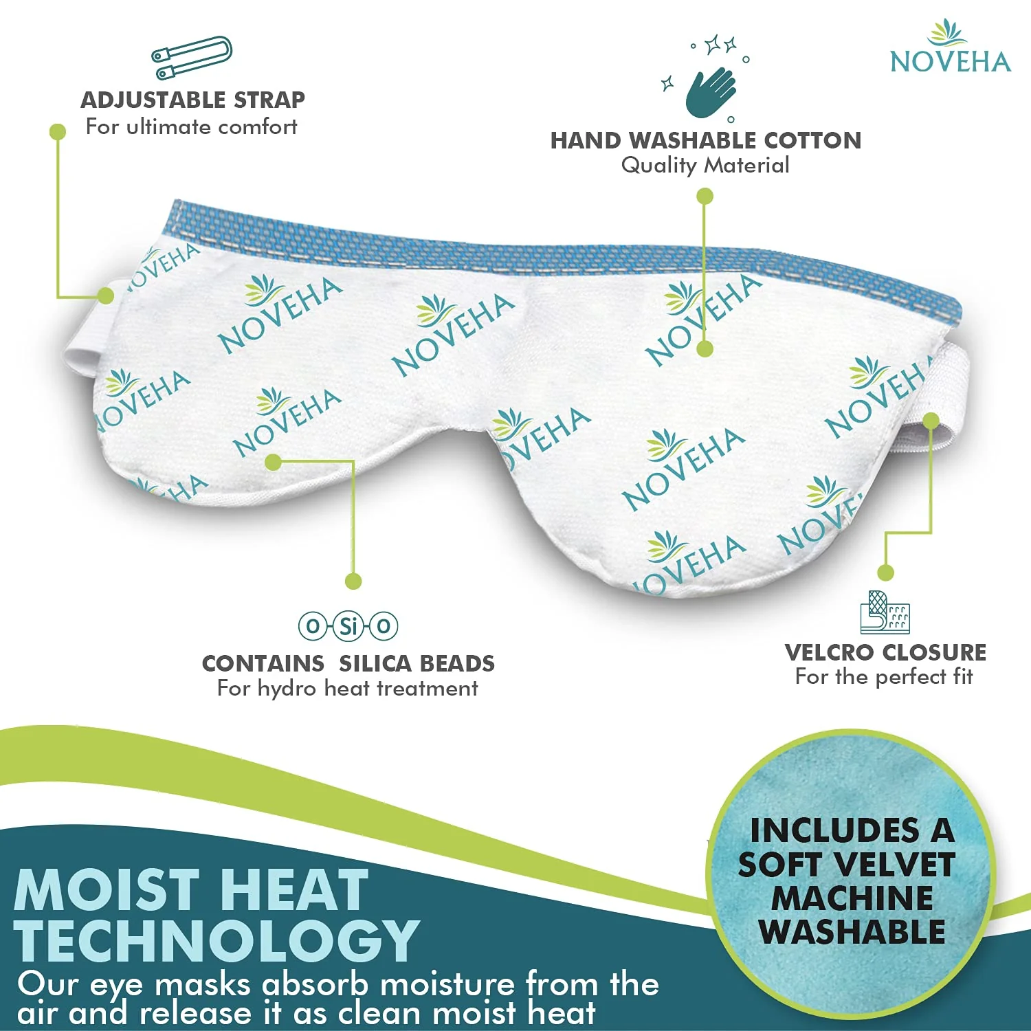 NOVEHA Ultra Warm Compress Eye Mask | Moist Hot Technology for Sensitive Dry Eyes- Microwave Activated - Relieves Stye or Pink Eye- Heat Water Procedure for Irritated Eyes and Eyelid Bumps - Image 6