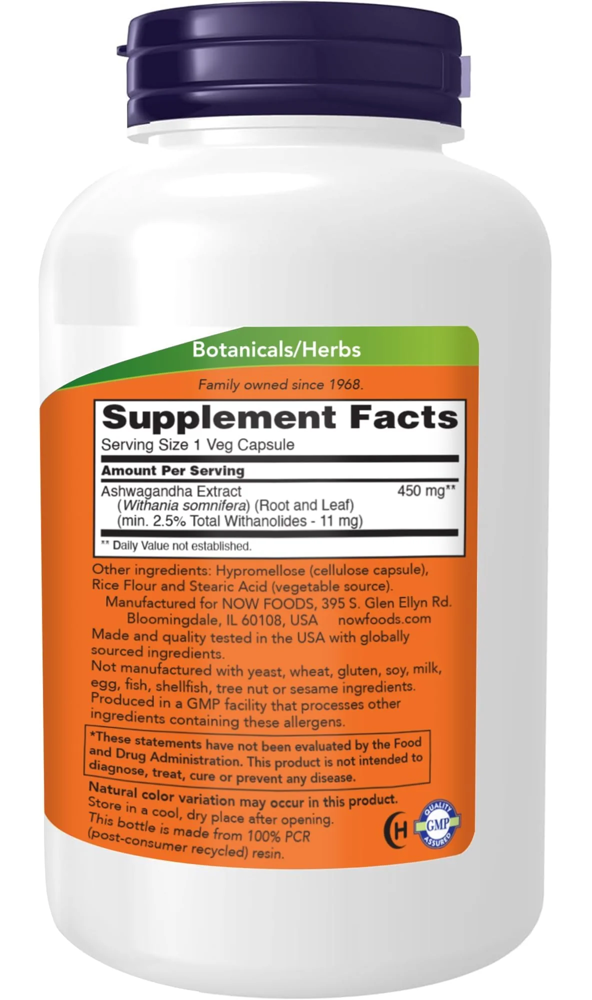 NOW Foods Ashwagandha Extract 450 mg Vegan, Kosher, Non-GMO - 240 Veg Capsules, (Pack of 2) - Image 8