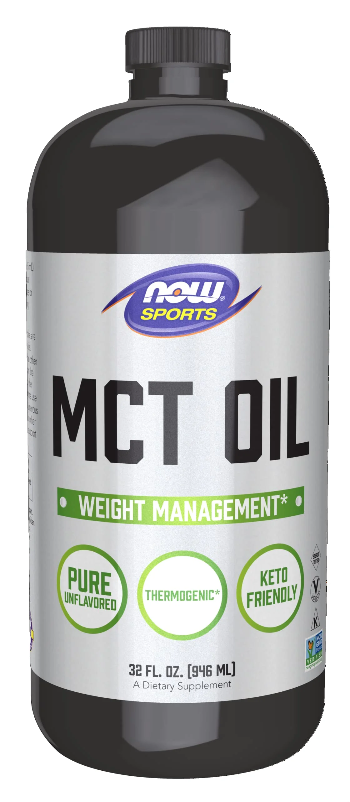 NOW Foods Sports Nutrition, MCT (Medium-chain triglycerides) Oil 14 g, Weight Management, Liquid, 32-Ounce