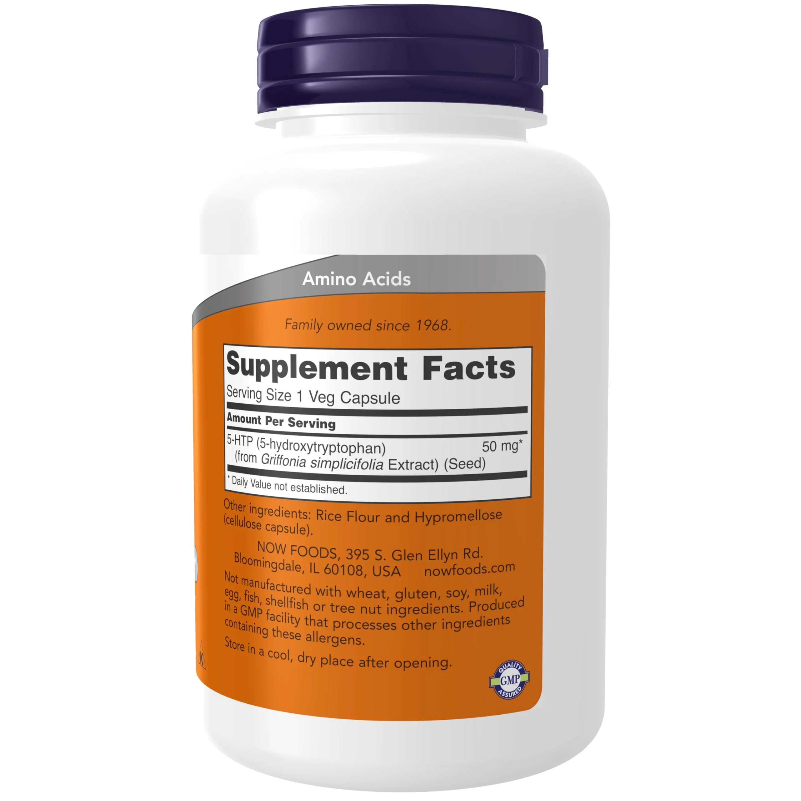 NOW Foods Supplements, 5-HTP (5-hydroxytryptophan) 50 mg, Neurotransmitter Support*, 180 Veg Capsules - Image 8
