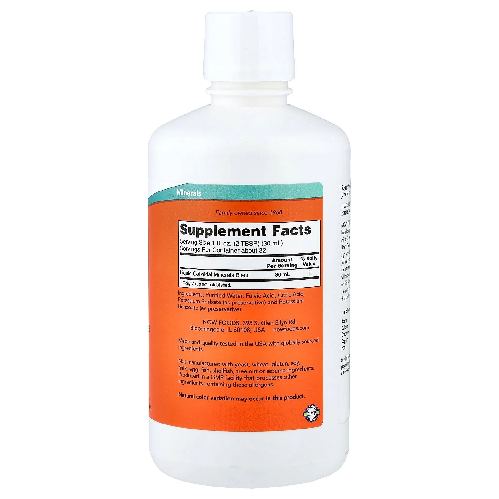 NOW Foods Supplements, Colloidal Minerals Liquid, Plant Derived, Essential Trace Minerals, 32-Ounce - Image 7
