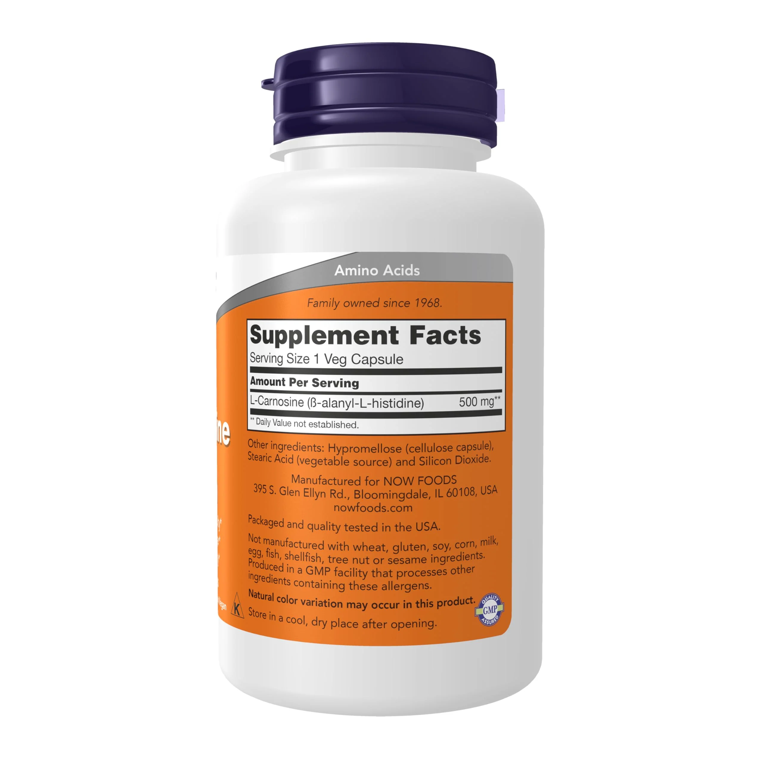 NOW Foods Supplements, L-Carnosine (Beta-Alanyl-L-Histidine) 500 mg, Healthy Aging, 100 Veg Capsules,(Pack of 2) - Image 8