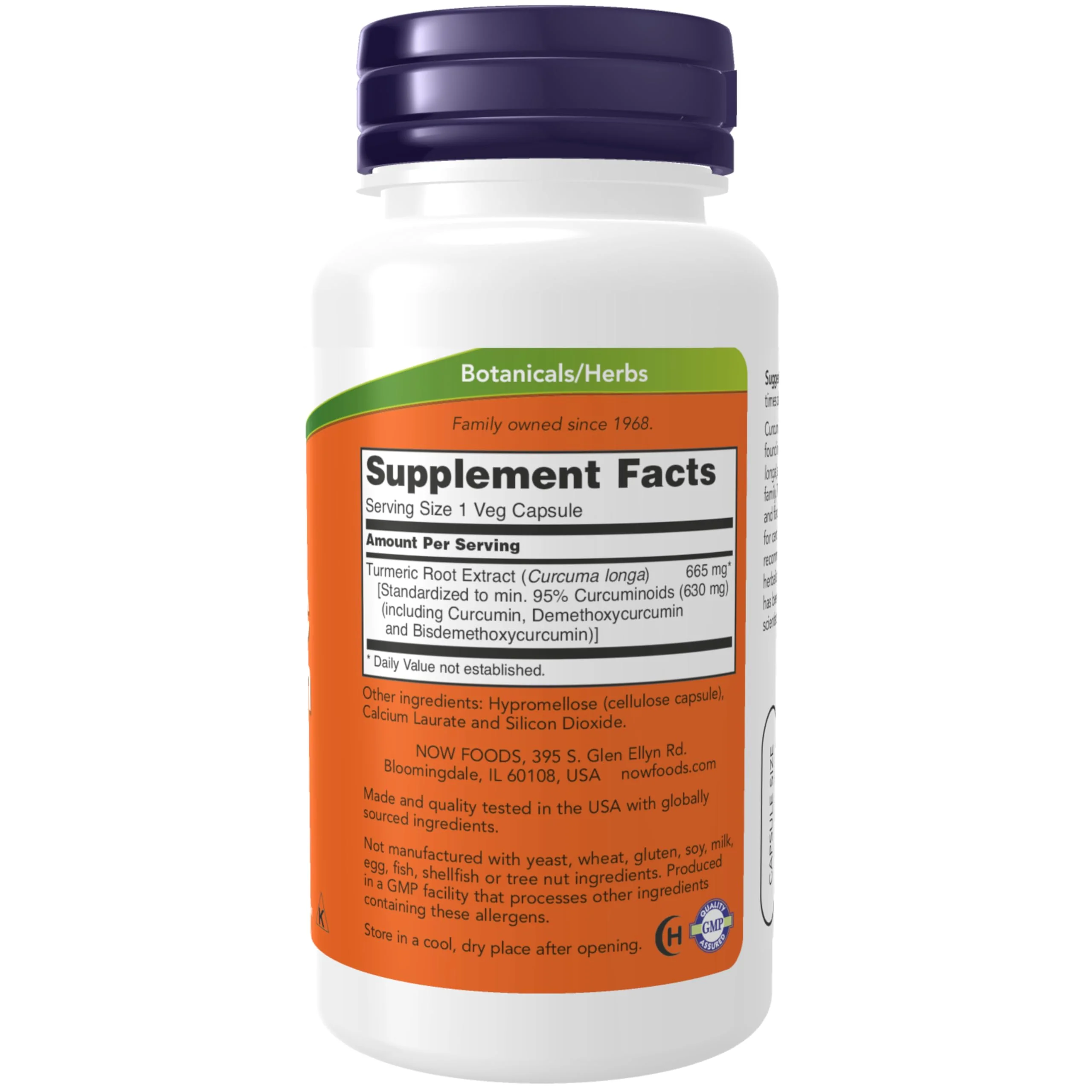 NOW Foods Supplements, Turmeric Curcumin, Derived from Turmeric Root Extract, 95% Curcuminoids, Herbal Supplement, 60 Veg Capsules - Image 8