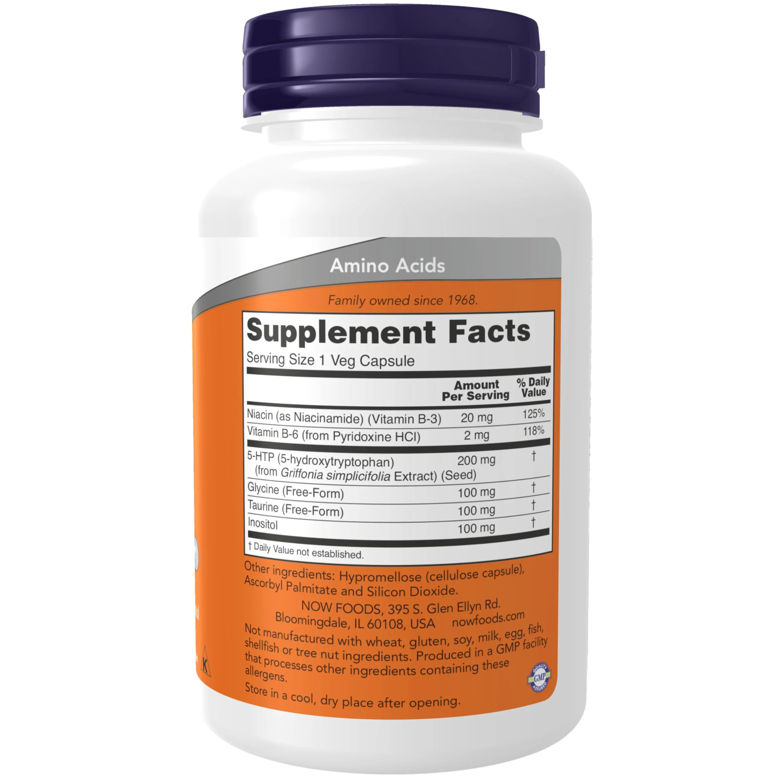 NOW Supplements, 5-HTP (5-hydroxytryptophan) 200 mg, Double Strength, Neurotransmitter Support*, 120 Veg Capsules - Image 7