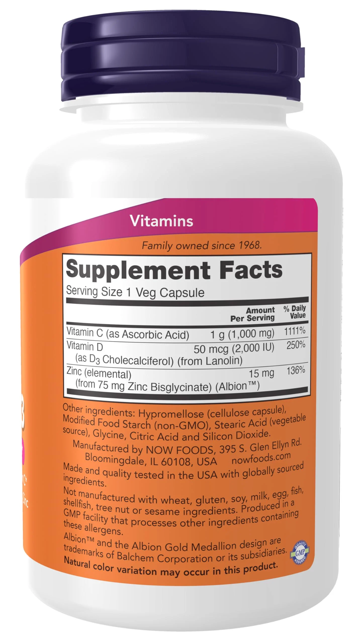Now Supplements, C-1000 Zinc & D-3, Seasonal Immune Support*, 100 Veg Capsules, (Pack of 2) - Image 7