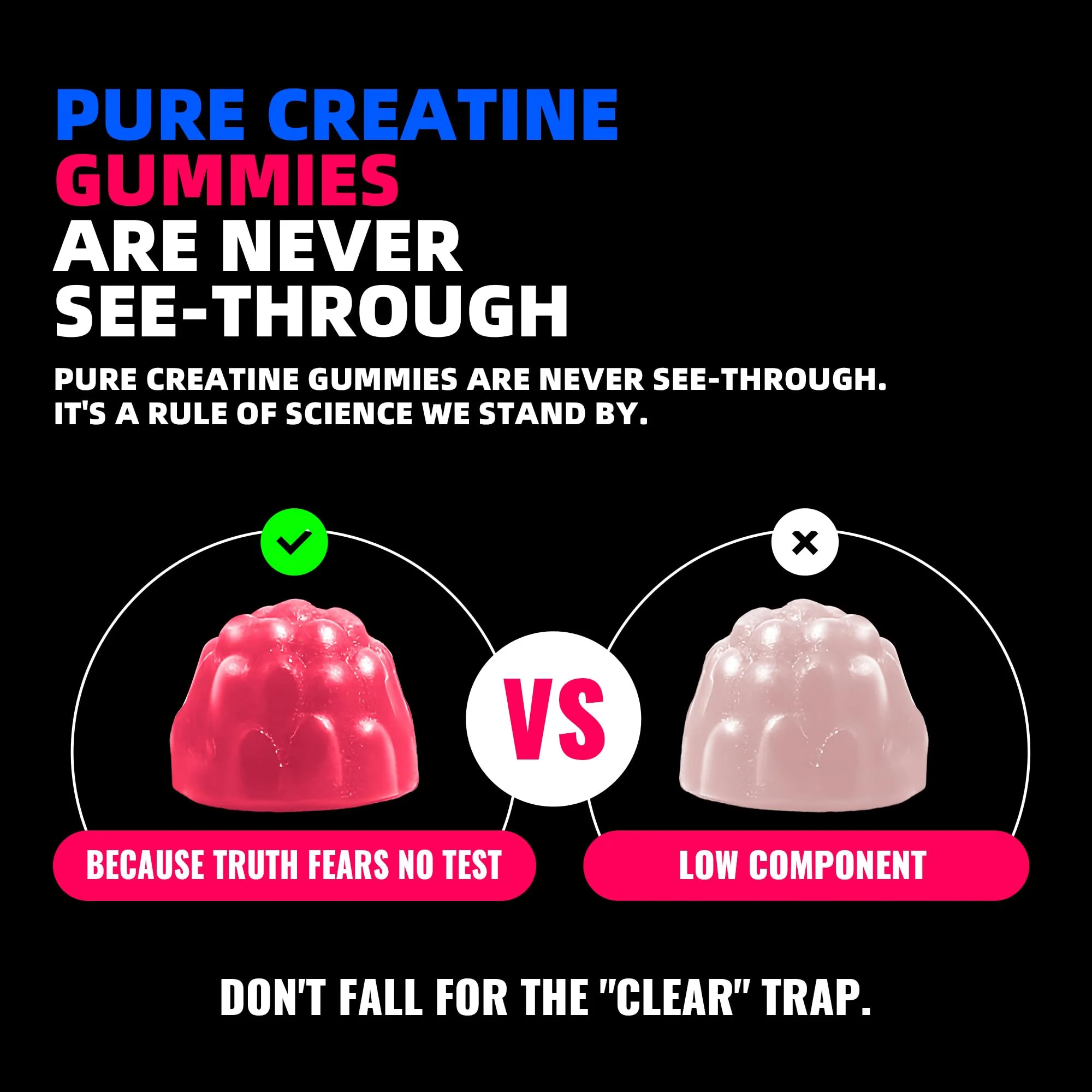 NSF Certified Creatine Gummy 5g - Creatine Monohydrate Gummies for Men & Women. Boost Focus,Strength, and Endurance, Anti-Melting Formula, Vegan, Gluten-Free, Non-GMO,(Raspberry & Blueberry 135 ct) - Image 7