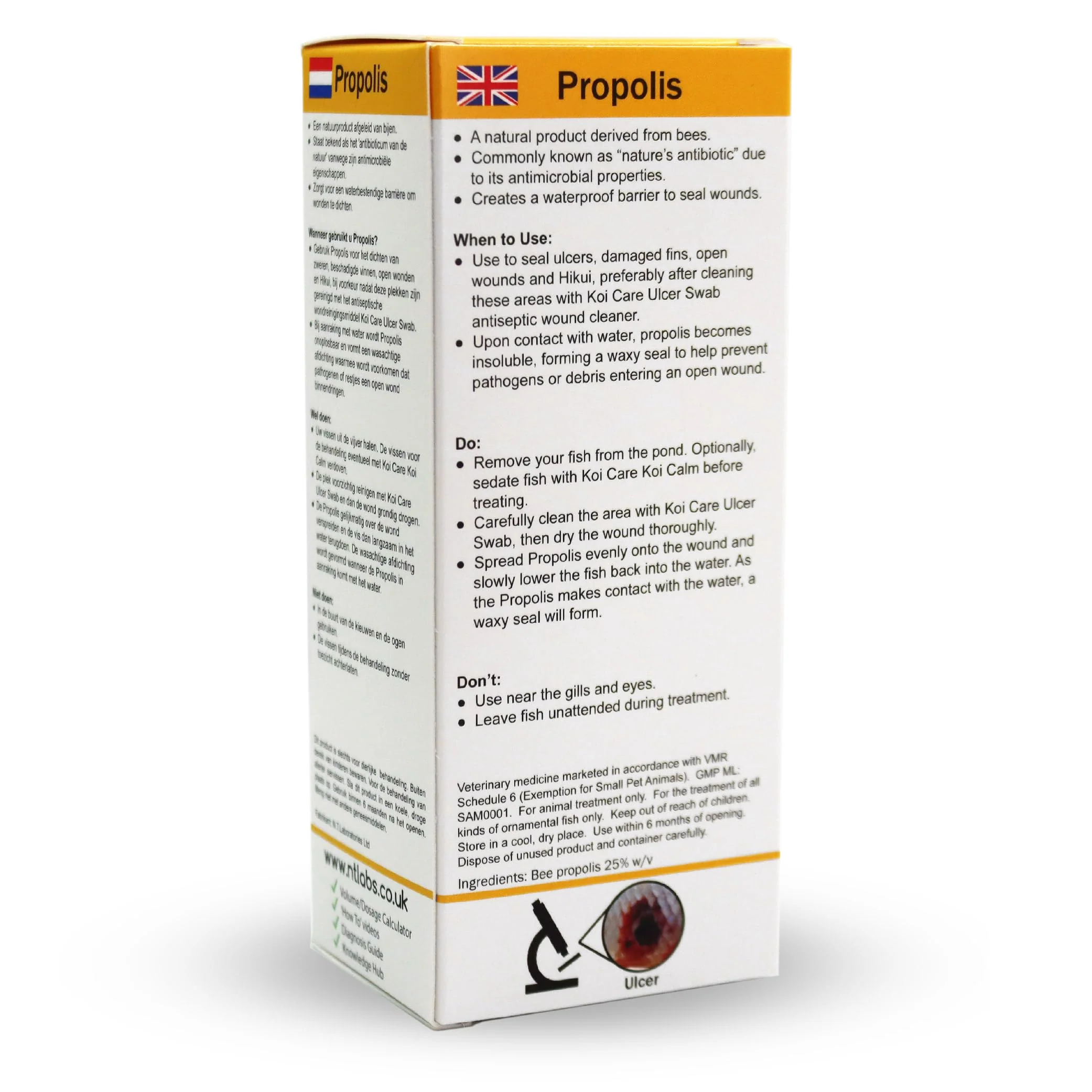 NT Labs Koi Care Propolis Wound Seal, Koi Medicine, Topical Treatment for Ulcers, Open Wounds, Damaged Fins and Hikui, Natural Product, Bee Propolis, 30ml - Image 3