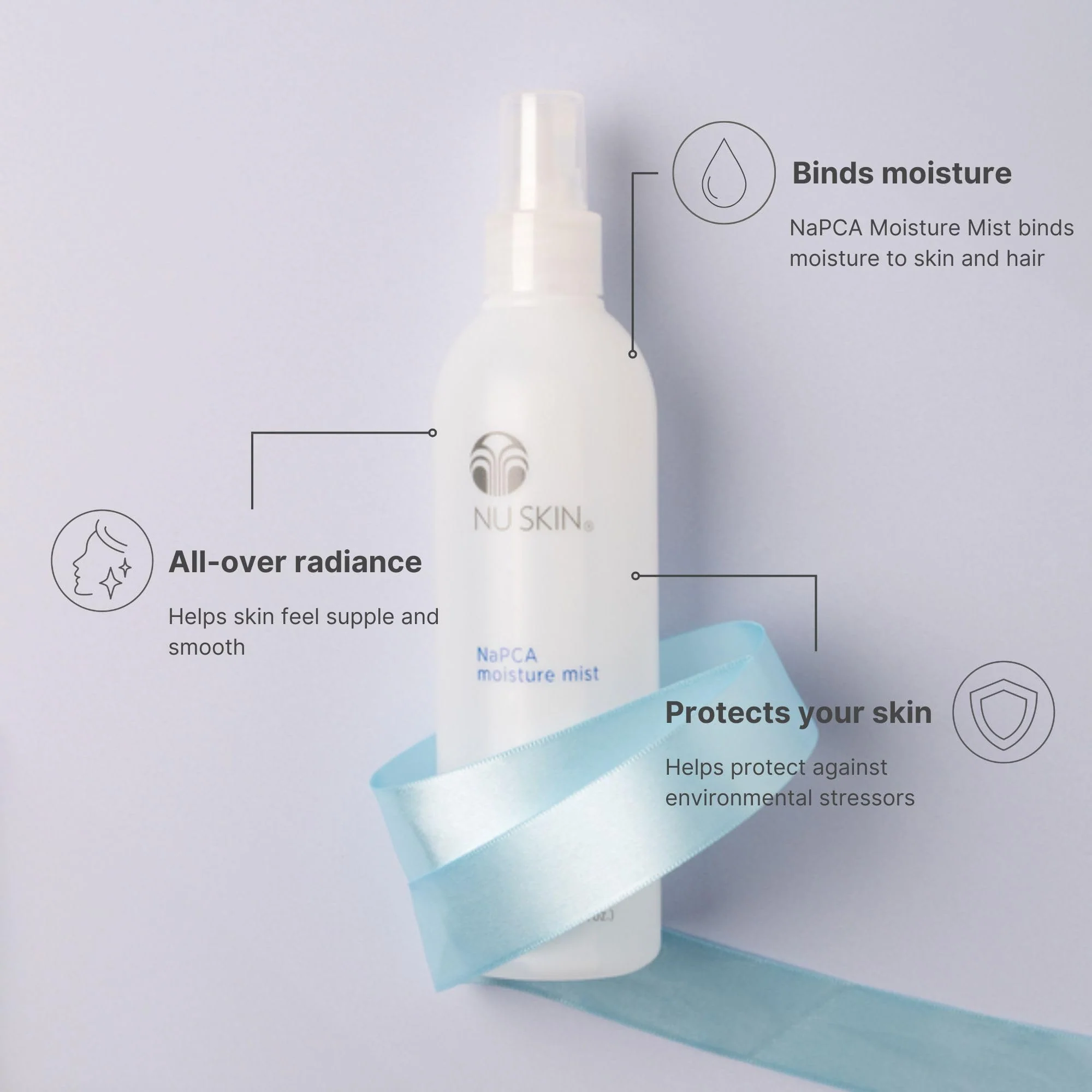 Nu Skin NaPCA Moisture Mist | Revitalizing Moisturizer & Cooling Mist with Hyaluronic Acid | Hydrating Spray for Face, Body & Hair | Sodium PCA for All Skin Types | 8 oz | 2 Pack - Image 6