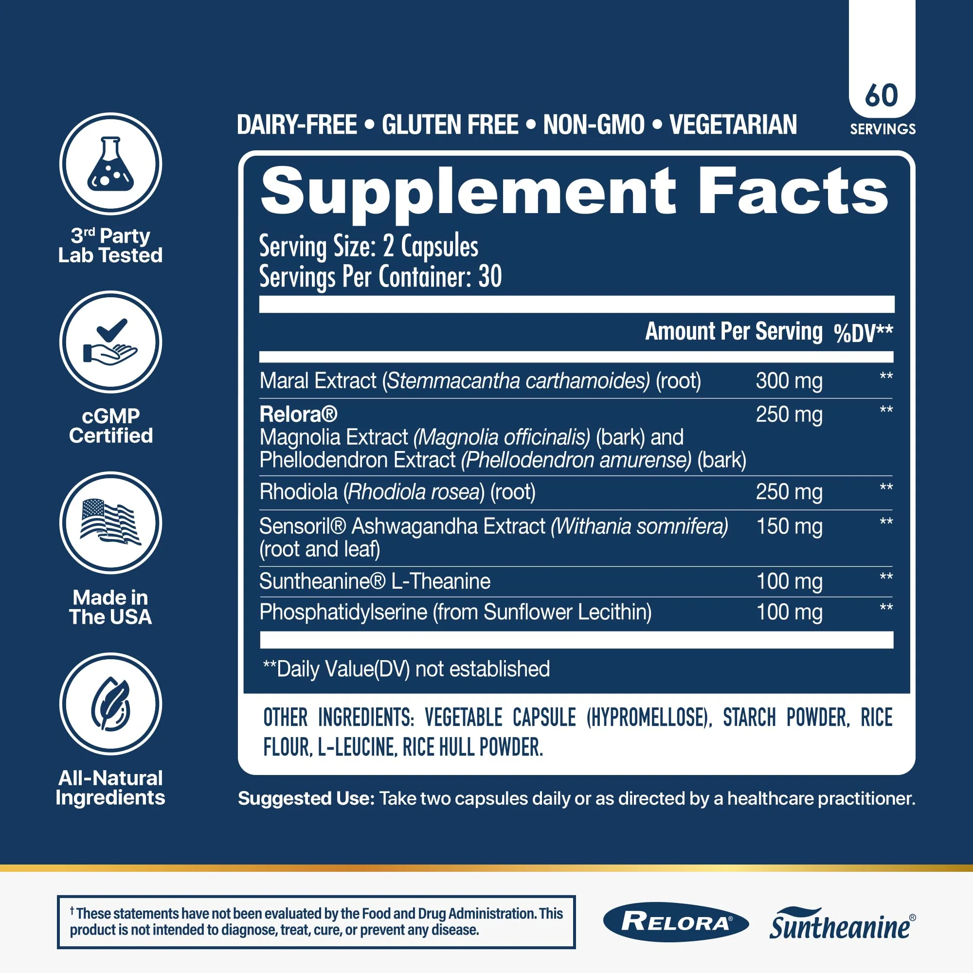 NuEthix Formulations Cort-Eaze - Cortisol Supplement - Health Support Supplement with Ashwagandha, L-Theanine & Rhodiola Rosea - Relaxation and Deep Sleep, 60 Capsules, 30 Servings - Image 7
