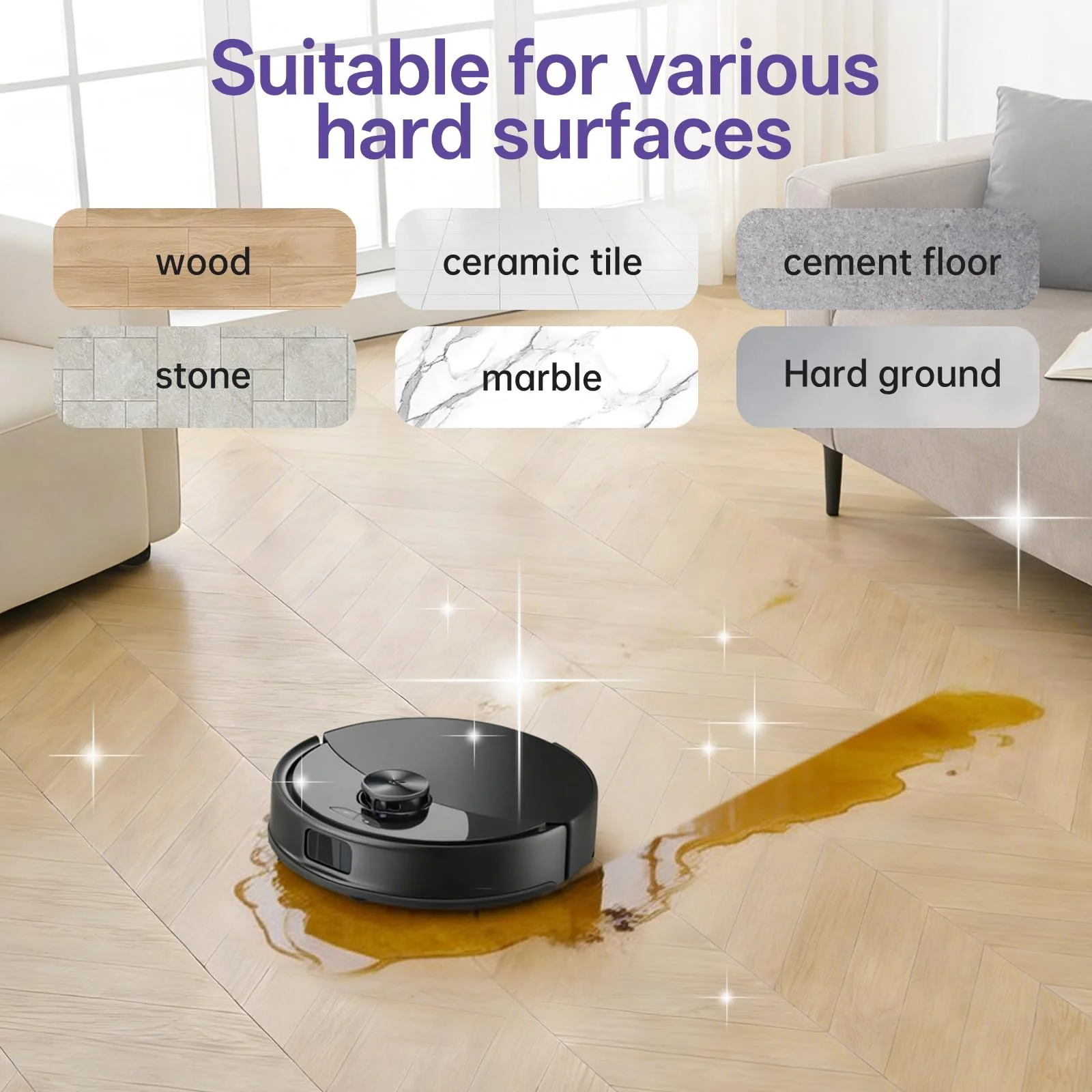 Nukisa 2.5L Floor Cleaning Solution Compatible with Roborock/Eufy/iRobot/Ecovacs/Dreame/Shark, Fragrance Deodorization, Deep Cleans for Multiple Hard Floors (2.5 Liter, 【Lavender】) - Image 5