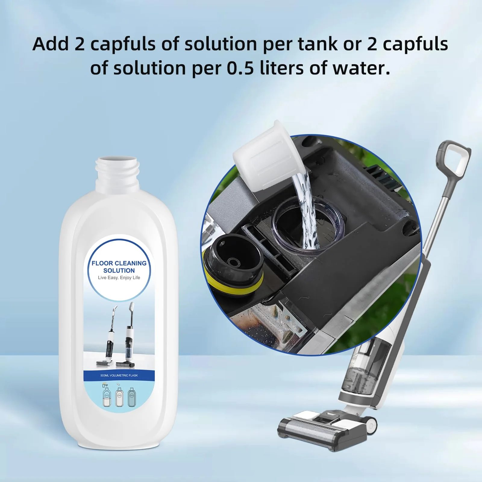 Nukisa 5 Bottles Compatible with Tineco Cleaning Solution 500ml Per Bottle Lavender Scents Floor Cleaner Compatible with All Robot Vacuums with Mopping and Cordless Wet/Dry Vacuum (Lavender Scents) - Image 2
